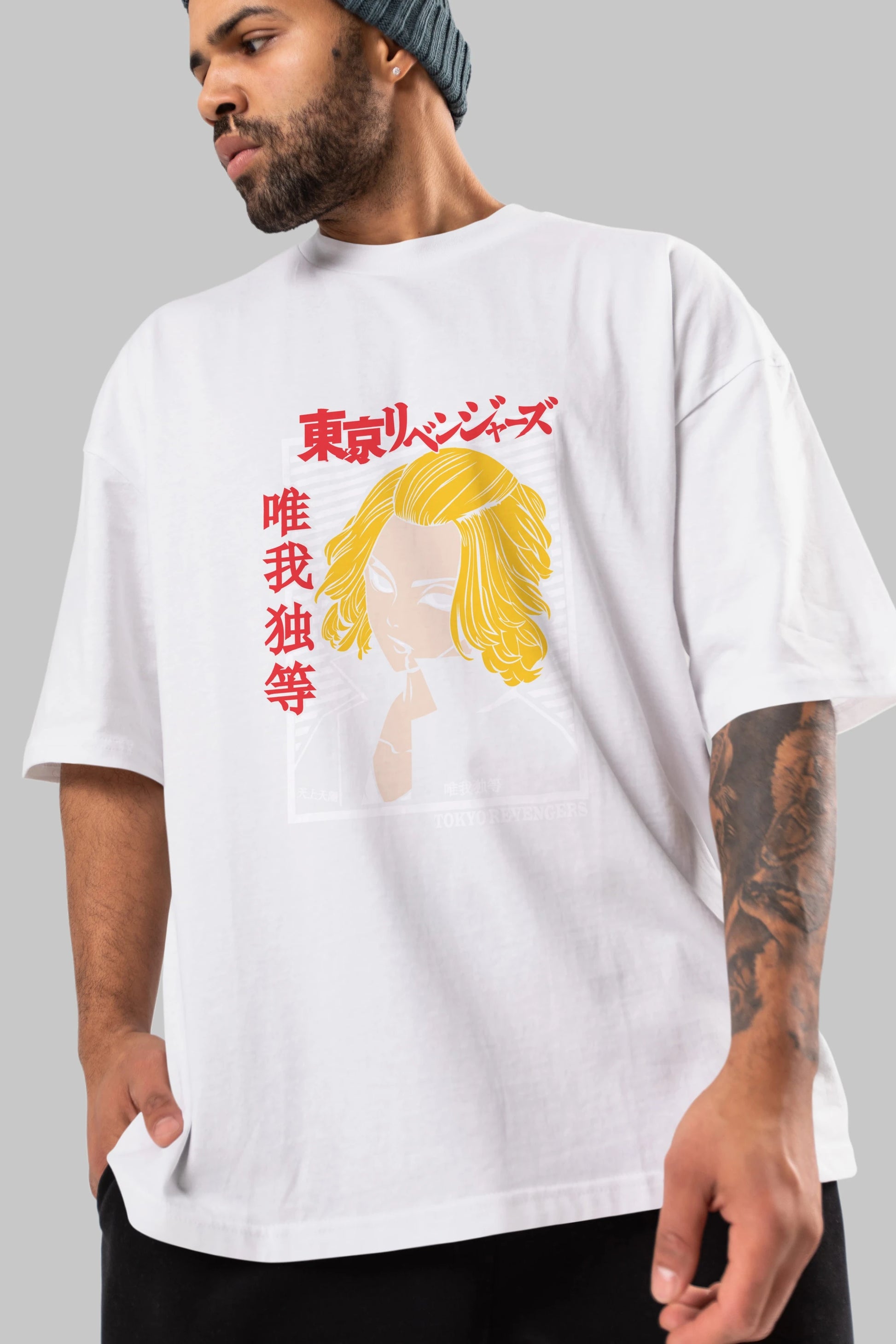 TokyoRev. M Anime Ön Baskılı Oversize t-shirt %100 pamuk Erkek Kadın Unisex