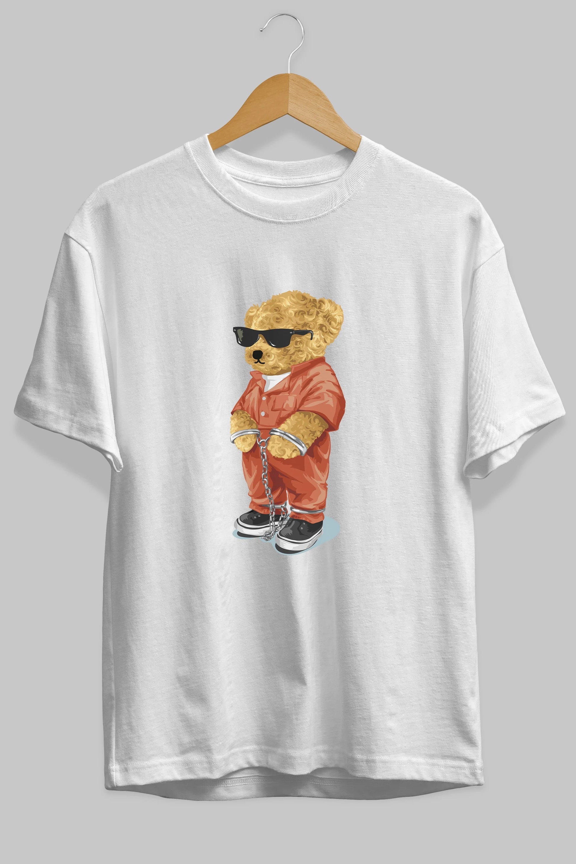 Teddy Bear Kodes Ön Baskılı Oversize t-shirt Erkek Kadın Unisex %100 Pamuk