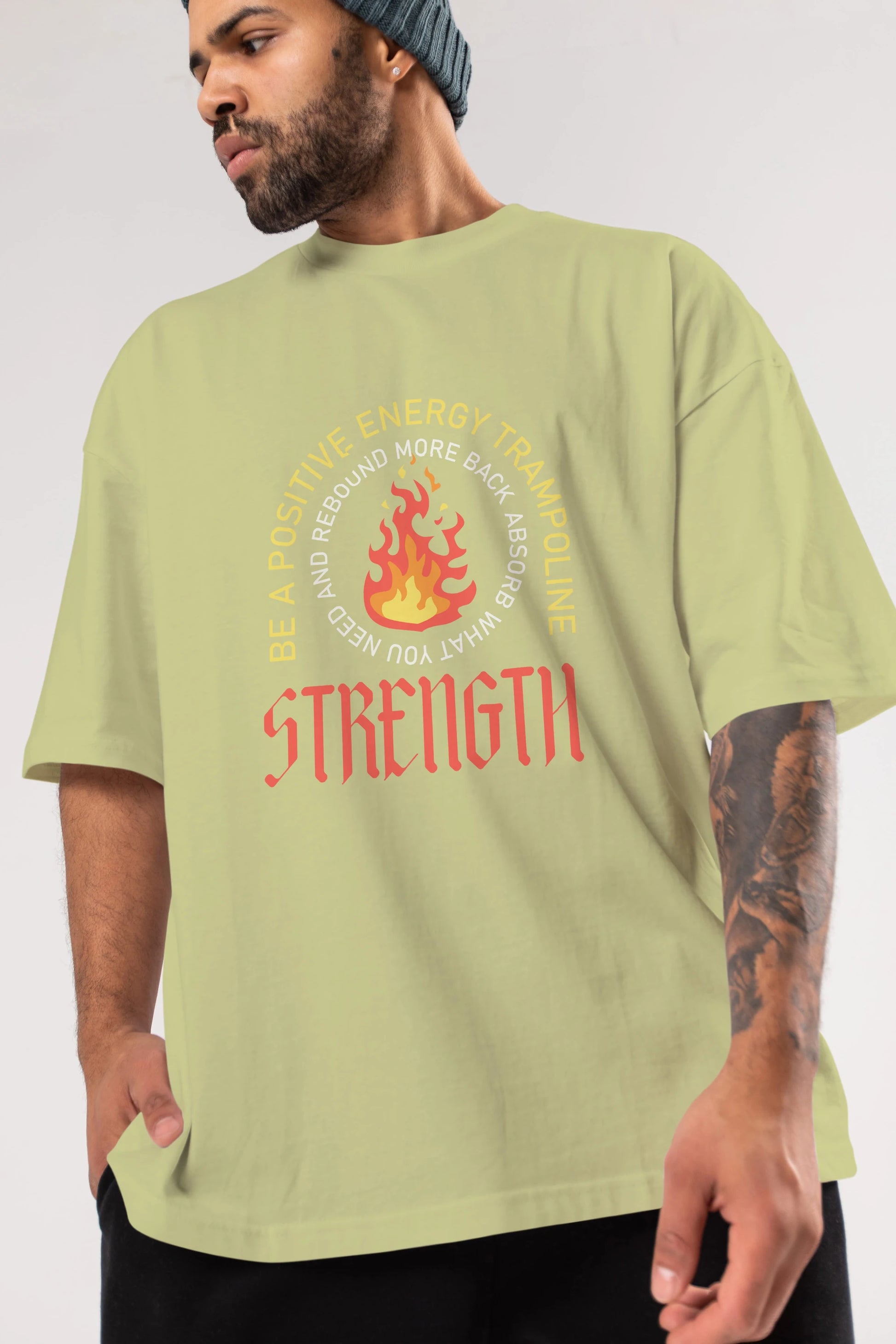 Positive Energy Ön Baskılı Oversize t-shirt Erkek Kadın Unisex