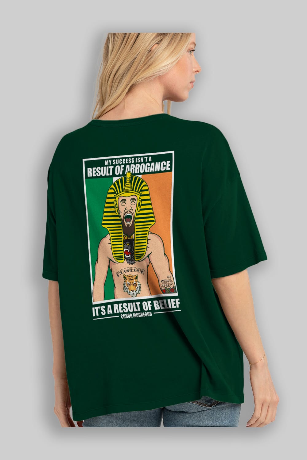 McGregor Pharaoh Arka Baskılı Oversize t-shirt Erkek Kadın Unisex %100 Pamuk tişort