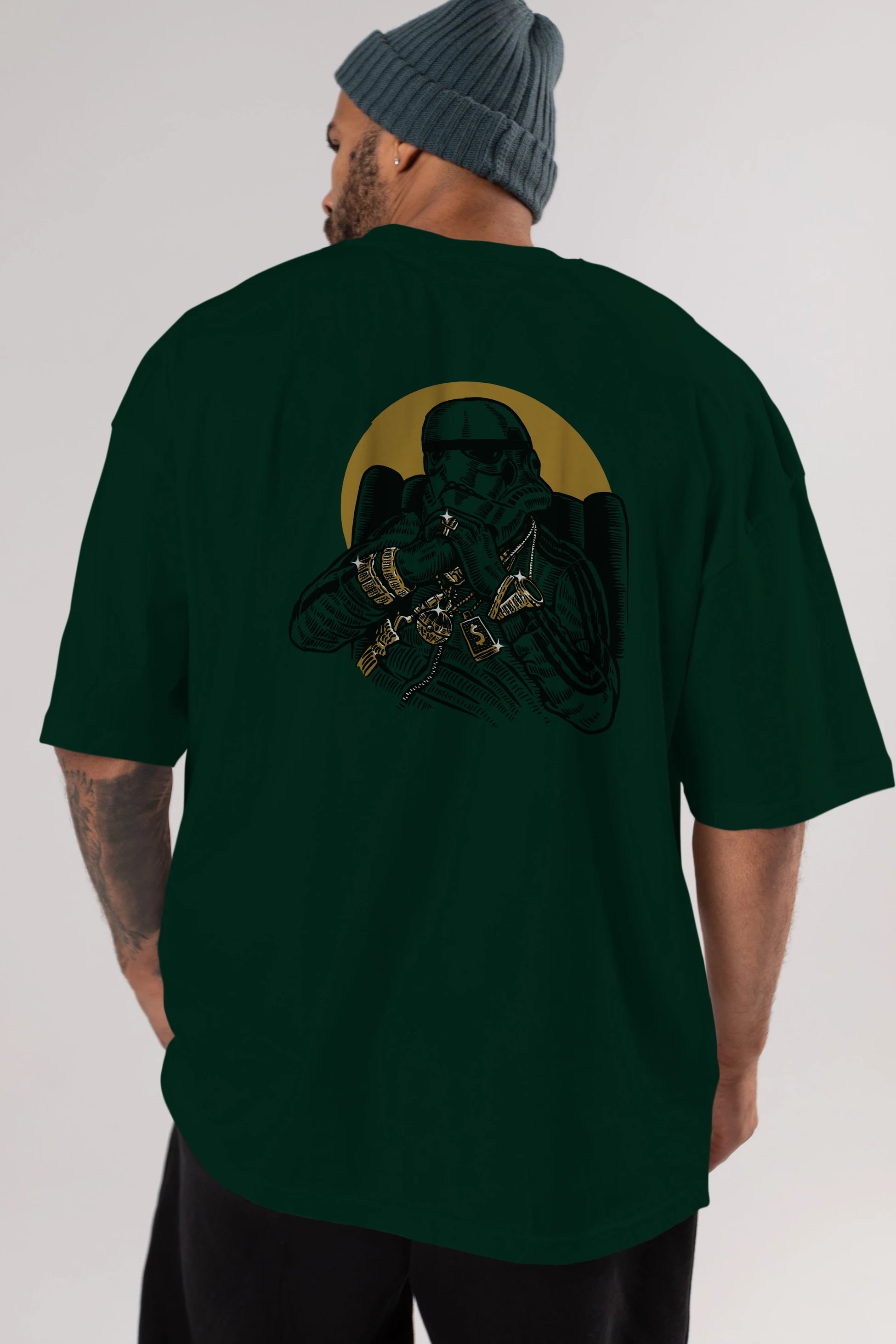 Trooper Dee Jay Arka Baskılı Oversize t-shirt Erkek Kadın Unisex %100 Pamuk