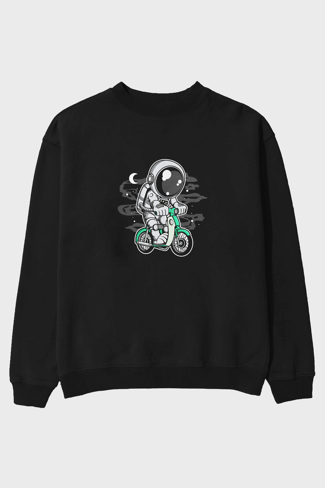 Astronaut Classic Motorbike Ön Baskılı Oversize Sweatshirt Erkek Kadın Unisex