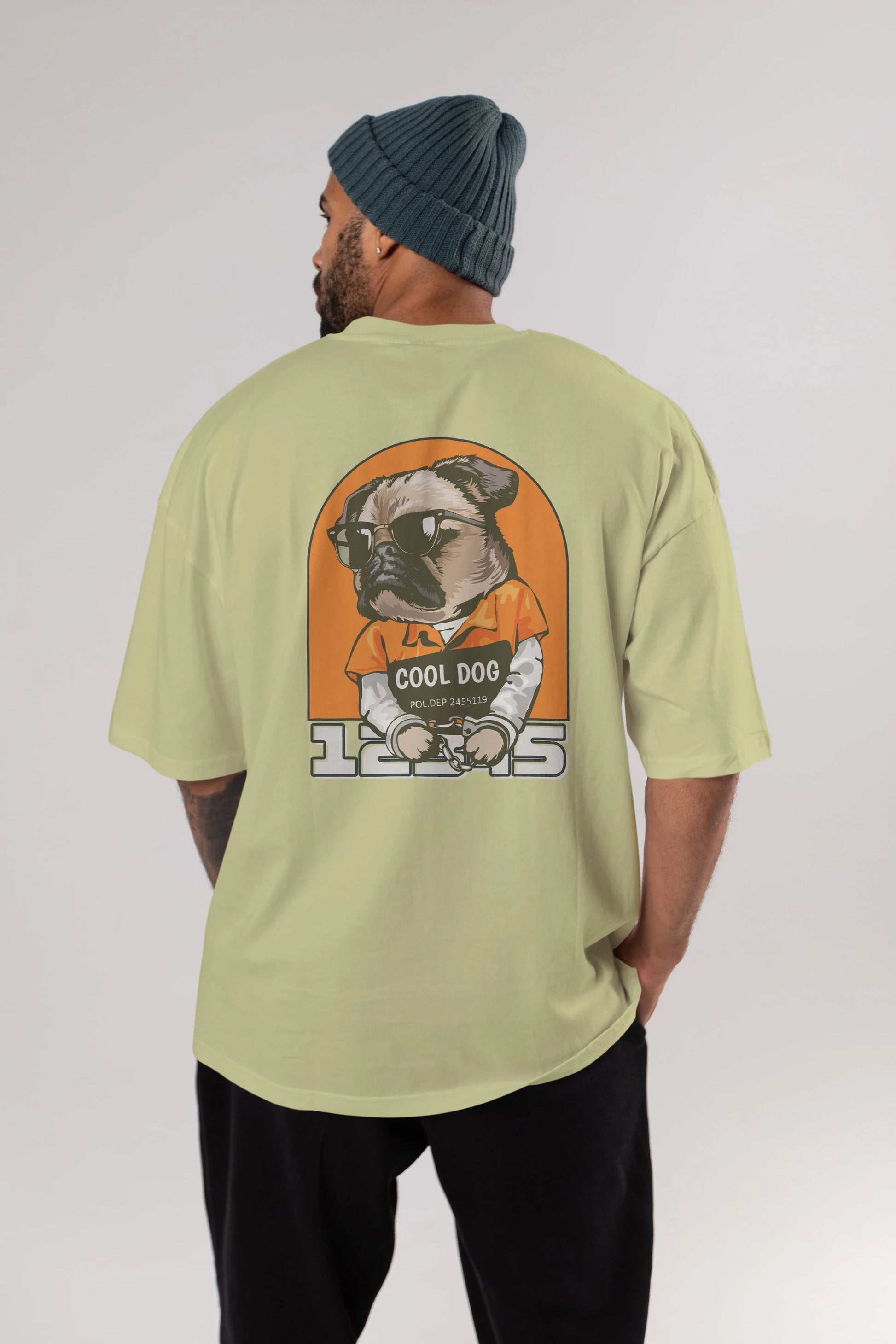 Cool Dog Arka Baskılı Oversize t-shirt Erkek Kadın Unisex