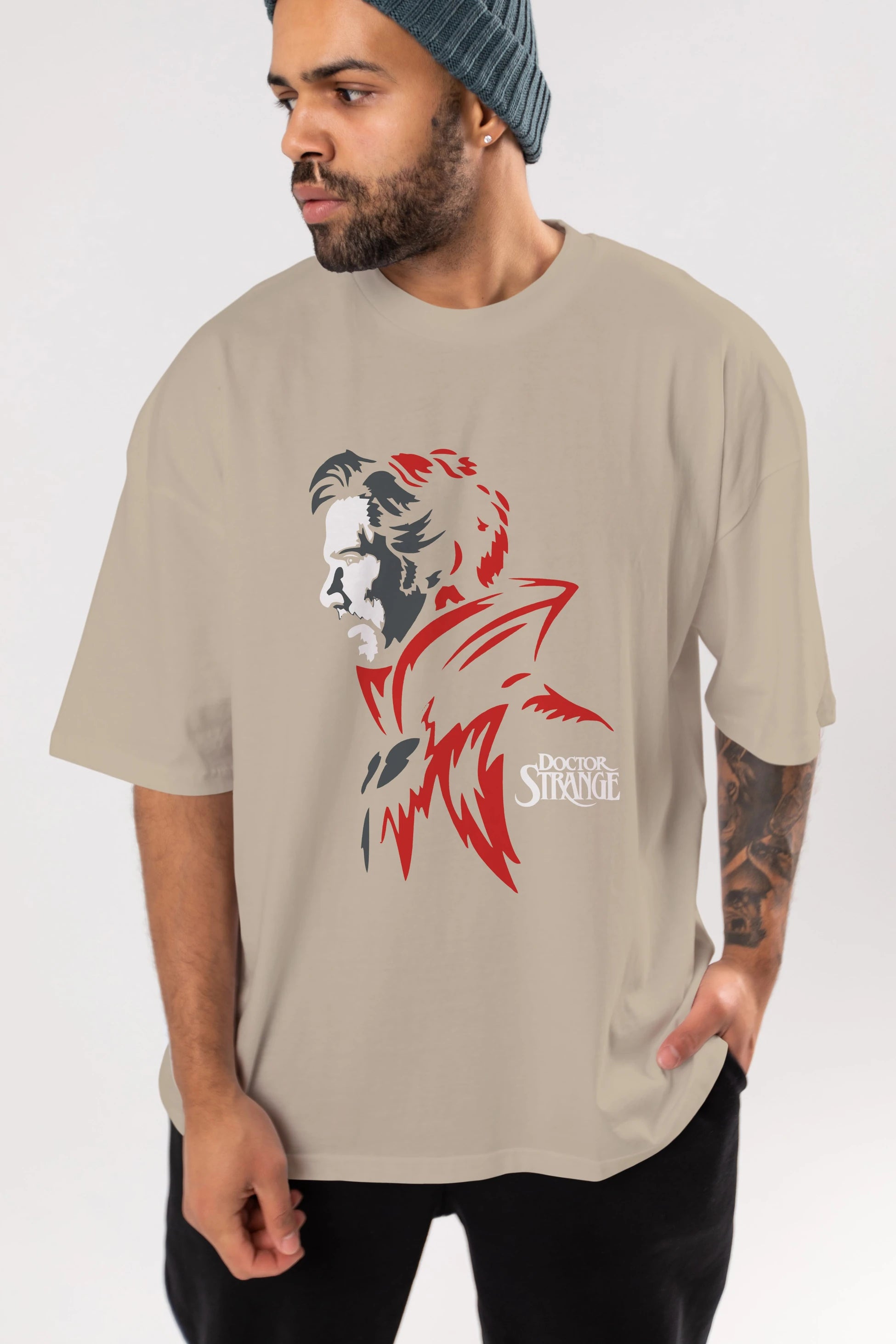Doctor Strange (2) Ön Baskılı Oversize t-shirt Erkek Kadın Unisex %100 Pamuk Bisiklet Yaka tişort