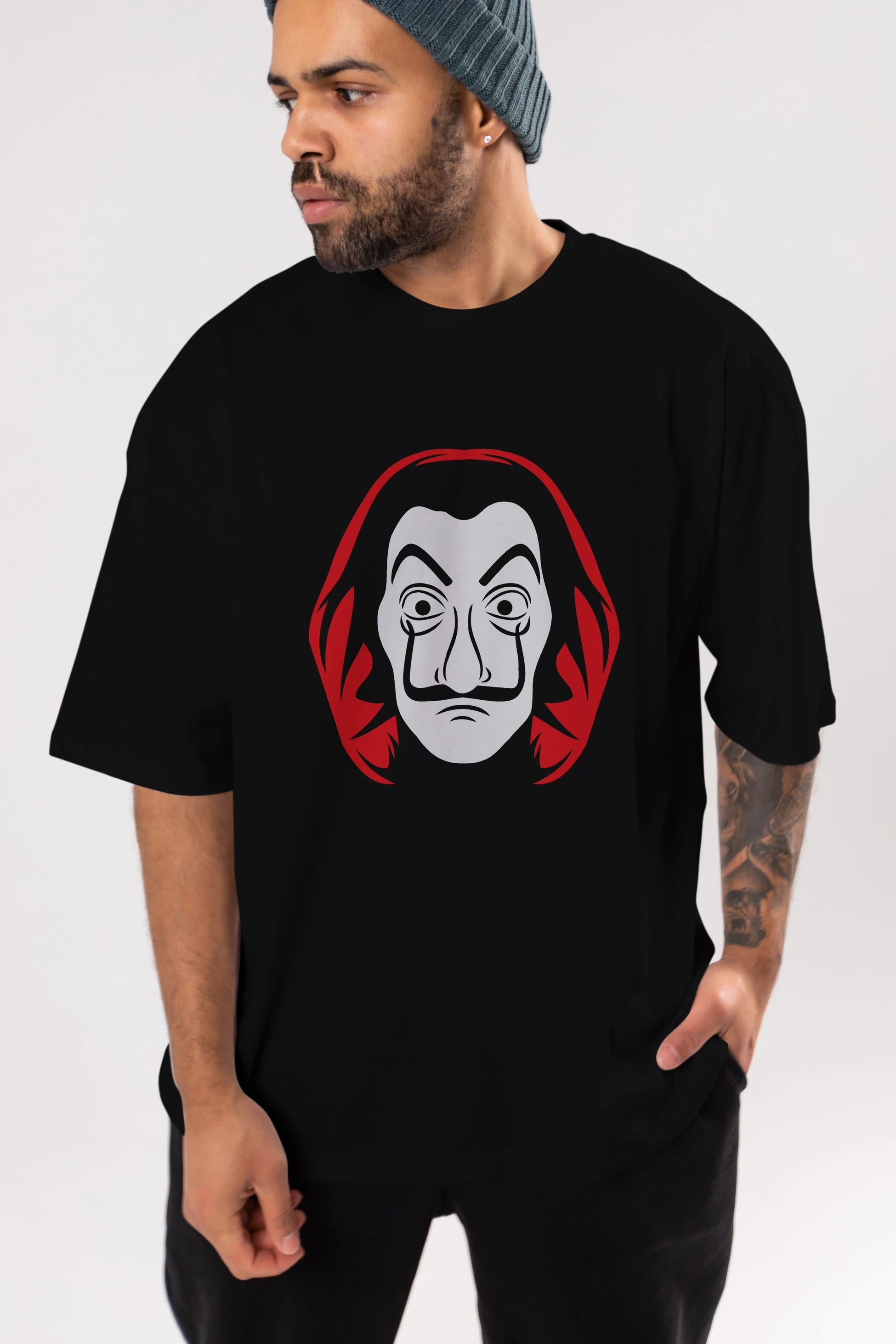 La Casa De Papel (8) Ön Baskılı Oversize t-shirt Erkek Kadın Unisex %100 Pamuk Bisiklet Yaka tişort