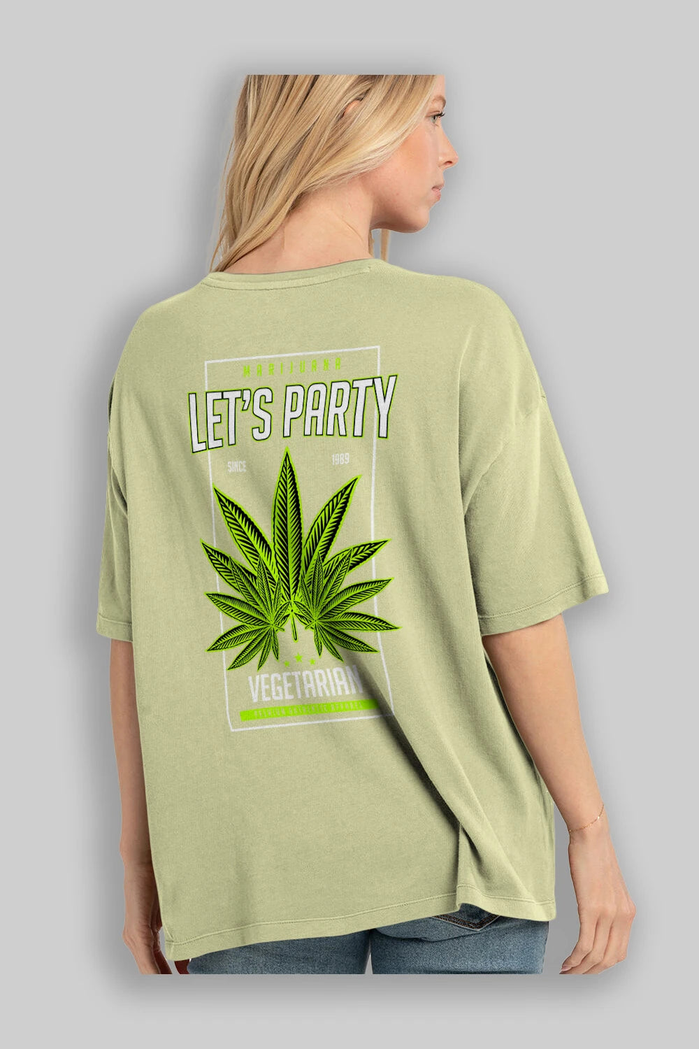 Lets Party Arka Baskılı Oversize t-shirt Erkek Kadın Unisex