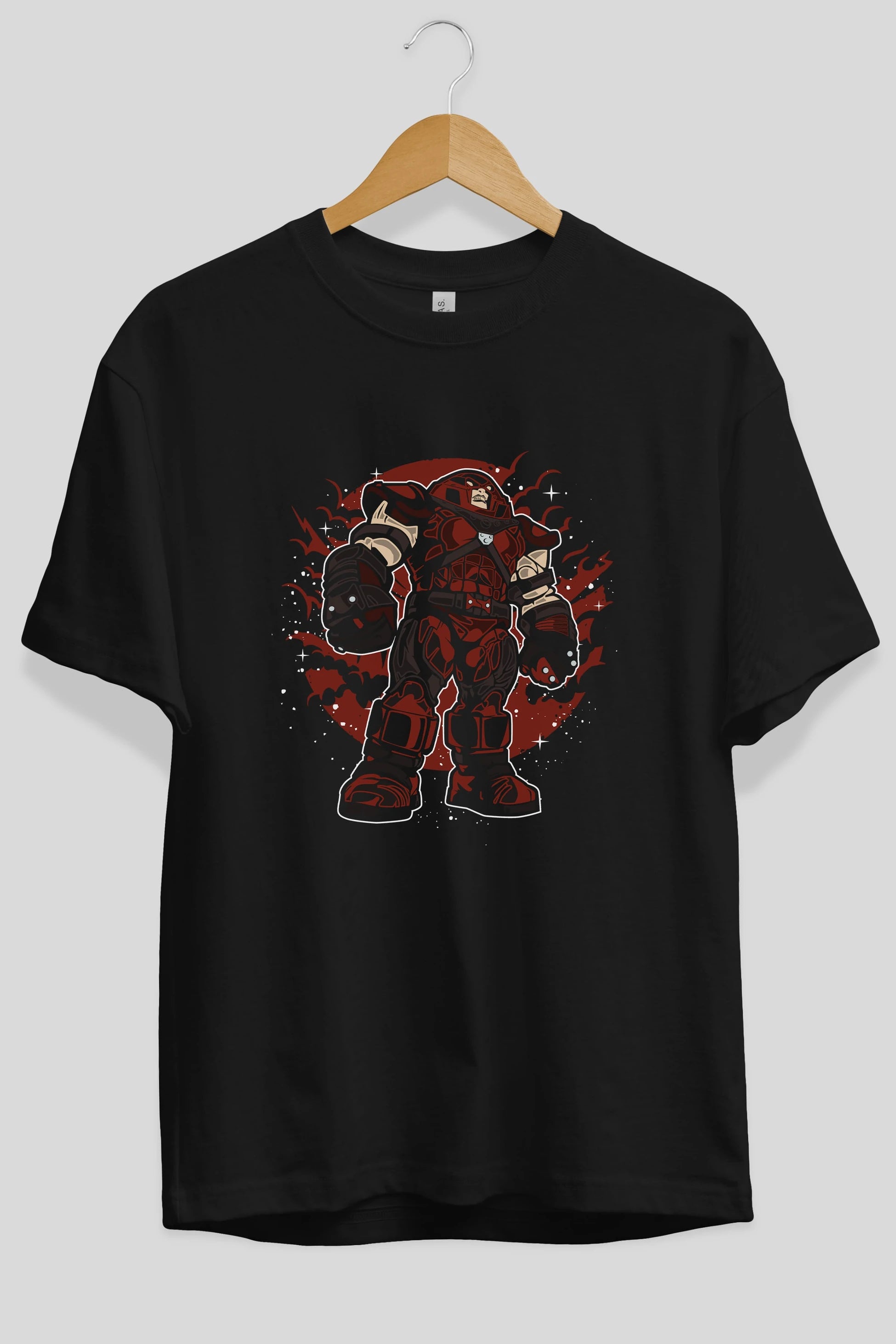 JUGERNAUT Ön Baskılı Oversize t-shirt Erkek Kadın Unisex %100 Pamuk tişort