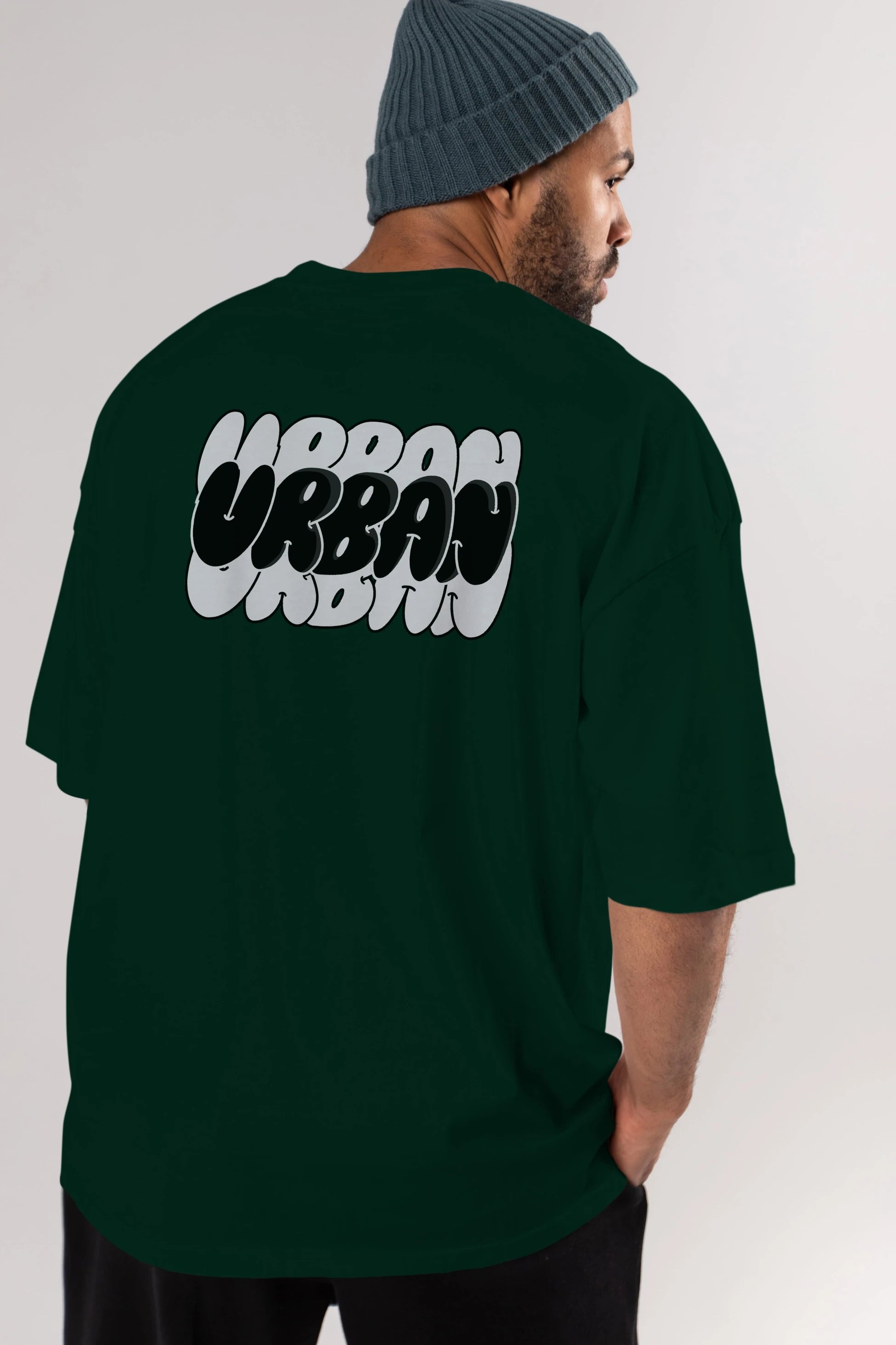 Urban Yazılı Arka Baskılı Oversize t-shirt Erkek Kadın Unisex