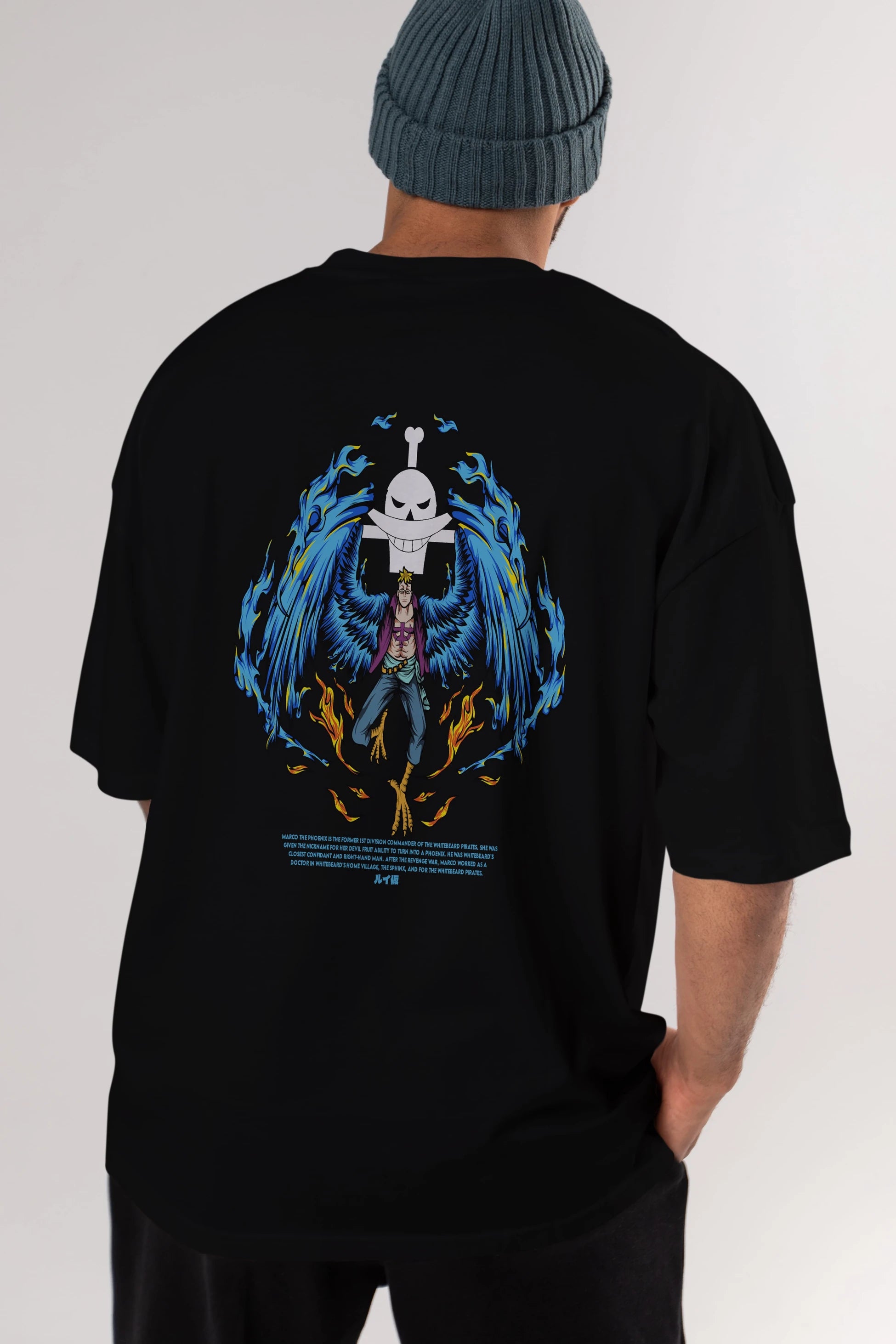 Marco Anime Arka Baskılı Oversize t-shirt Erkek Kadın Unisex