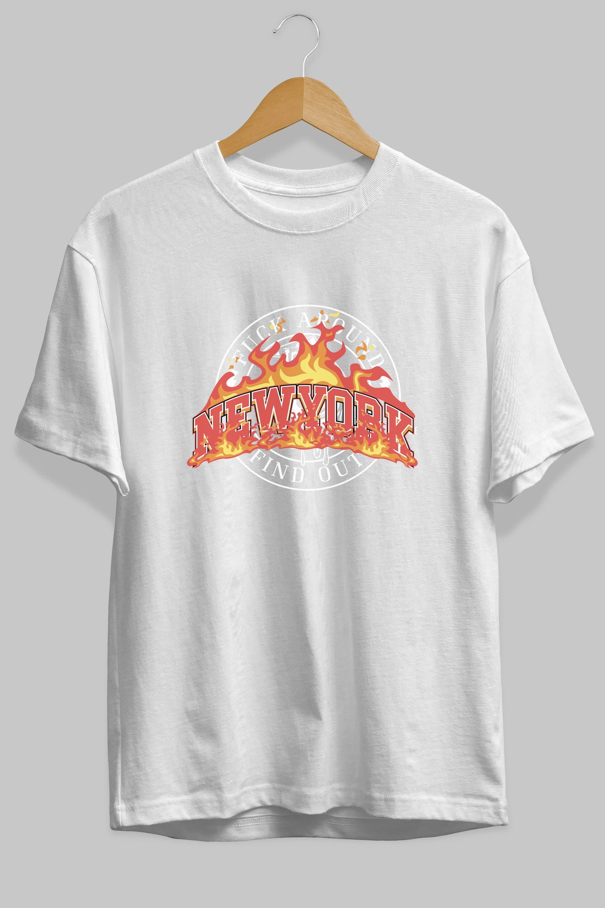 Newyork Style Ön Baskılı Oversize t-shirt Erkek Kadın Unisex