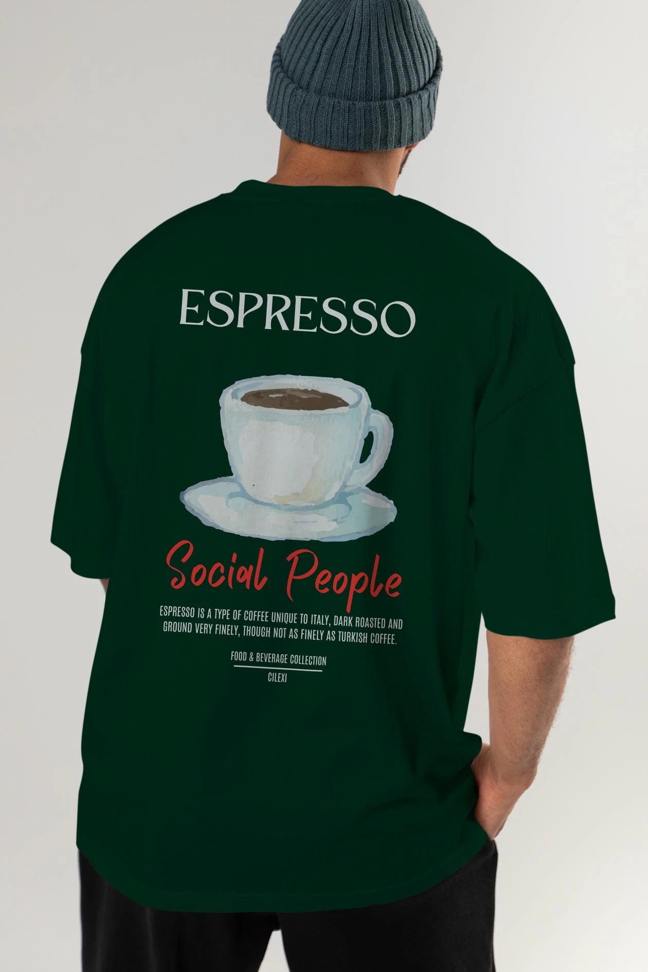 Espresso Kokteyl Serisi Baskılı Oversize t-shirt Erkek Kadın Unisex %100 Pamuk Bisiklet Yaka tişort