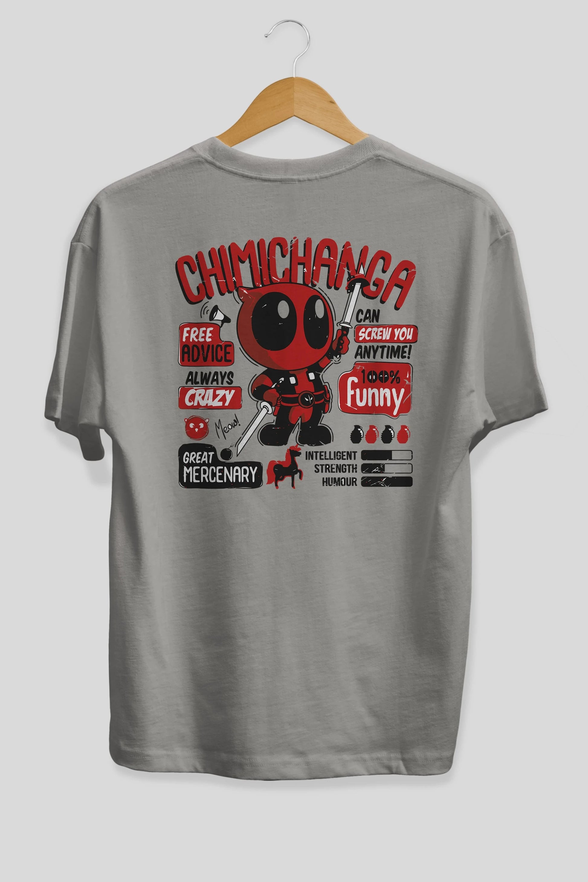 Deadpool (9) Arka Baskılı Oversize t-shirt Erkek Kadın Unisex %100 Pamuk Bisiklet Yaka tişort