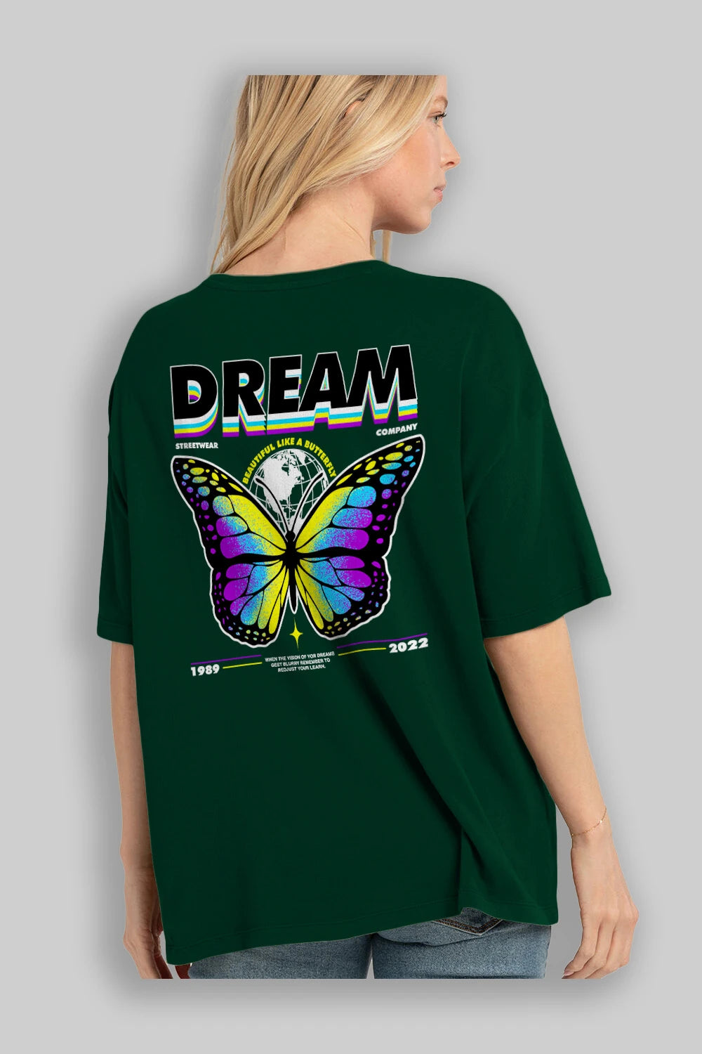 Dream Company Arka Baskılı Oversize t-shirt Erkek Kadın Unisex