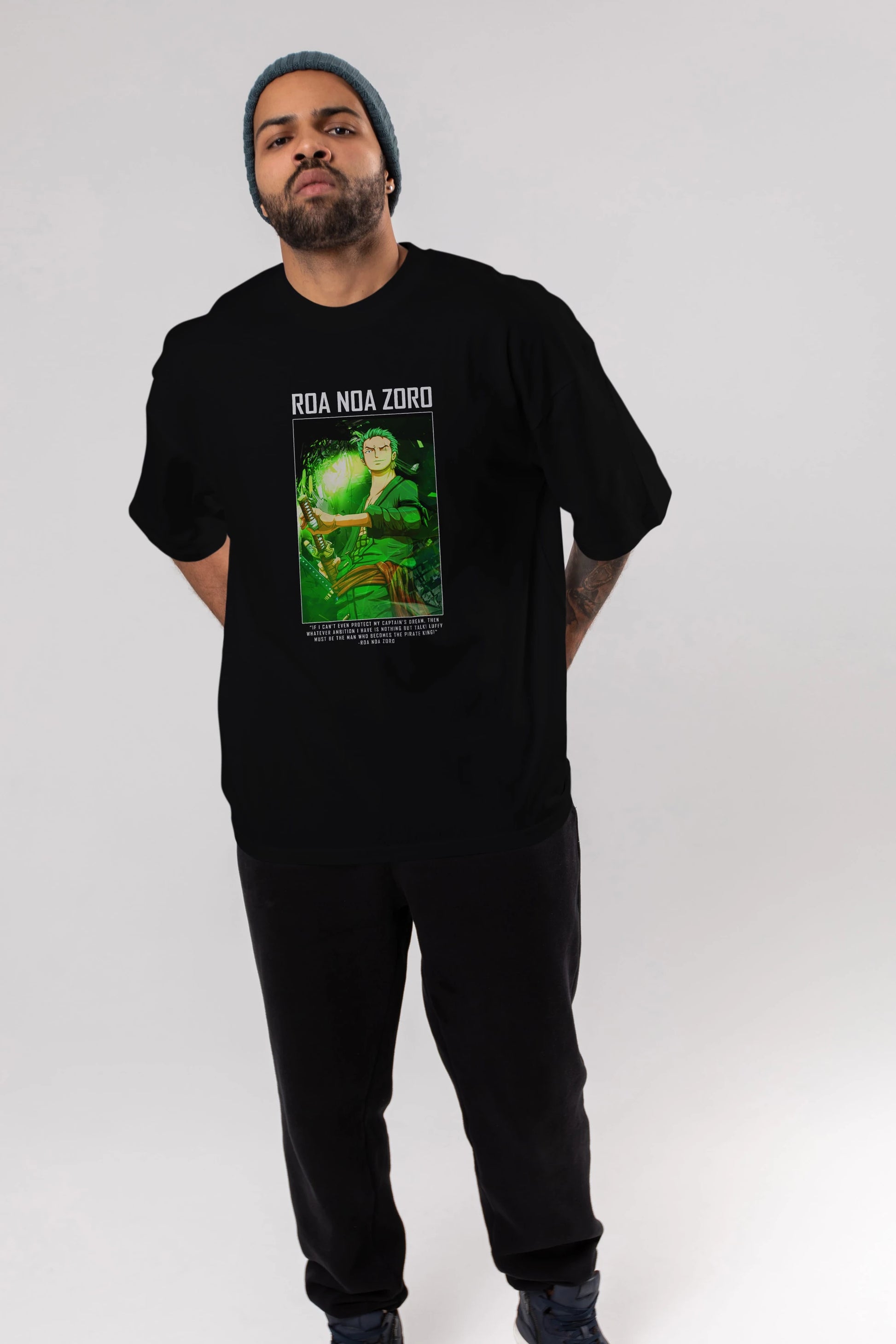 Roronoa Zoro 5 Anime Ön Baskılı Oversize t-shirt Erkek Kadın Unisex
