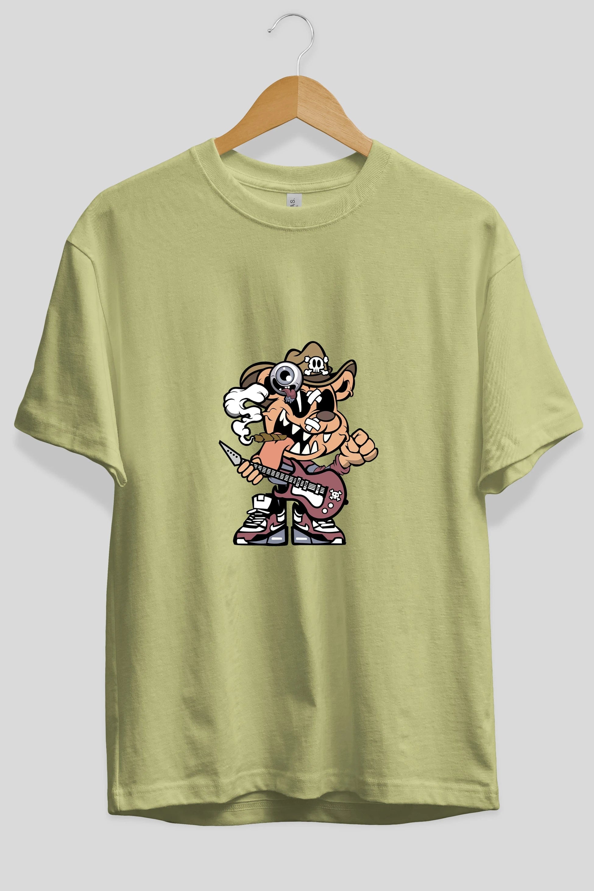 Freddy Bear Ön Baskılı Oversize t-shirt Erkek Kadın Unisex %100 Pamuk tişort