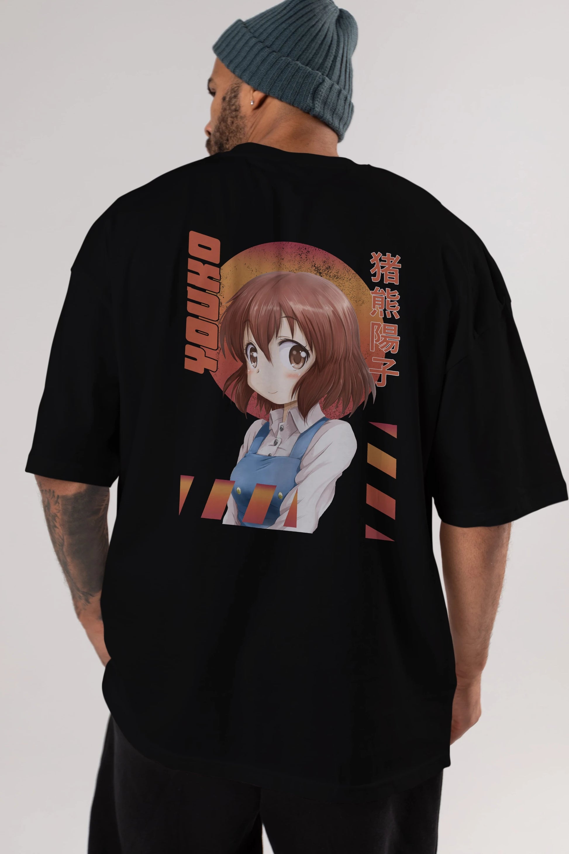 Youko Inokuma 5 Anime Arka Baskılı Oversize t-shirt Erkek Kadın Unisex