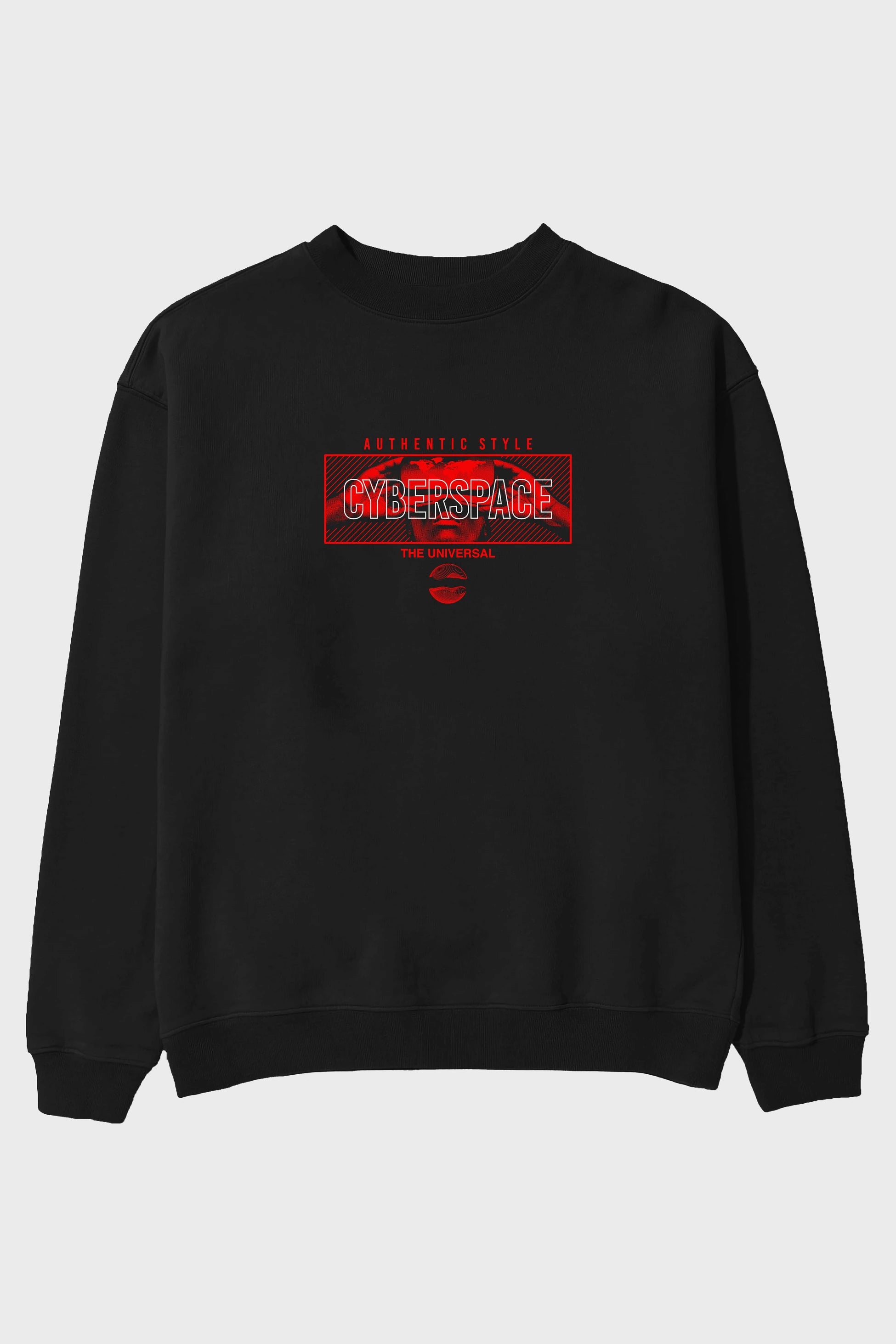 Cyberspace Ön Baskılı Oversize Sweatshirt Erkek Kadın Unisex