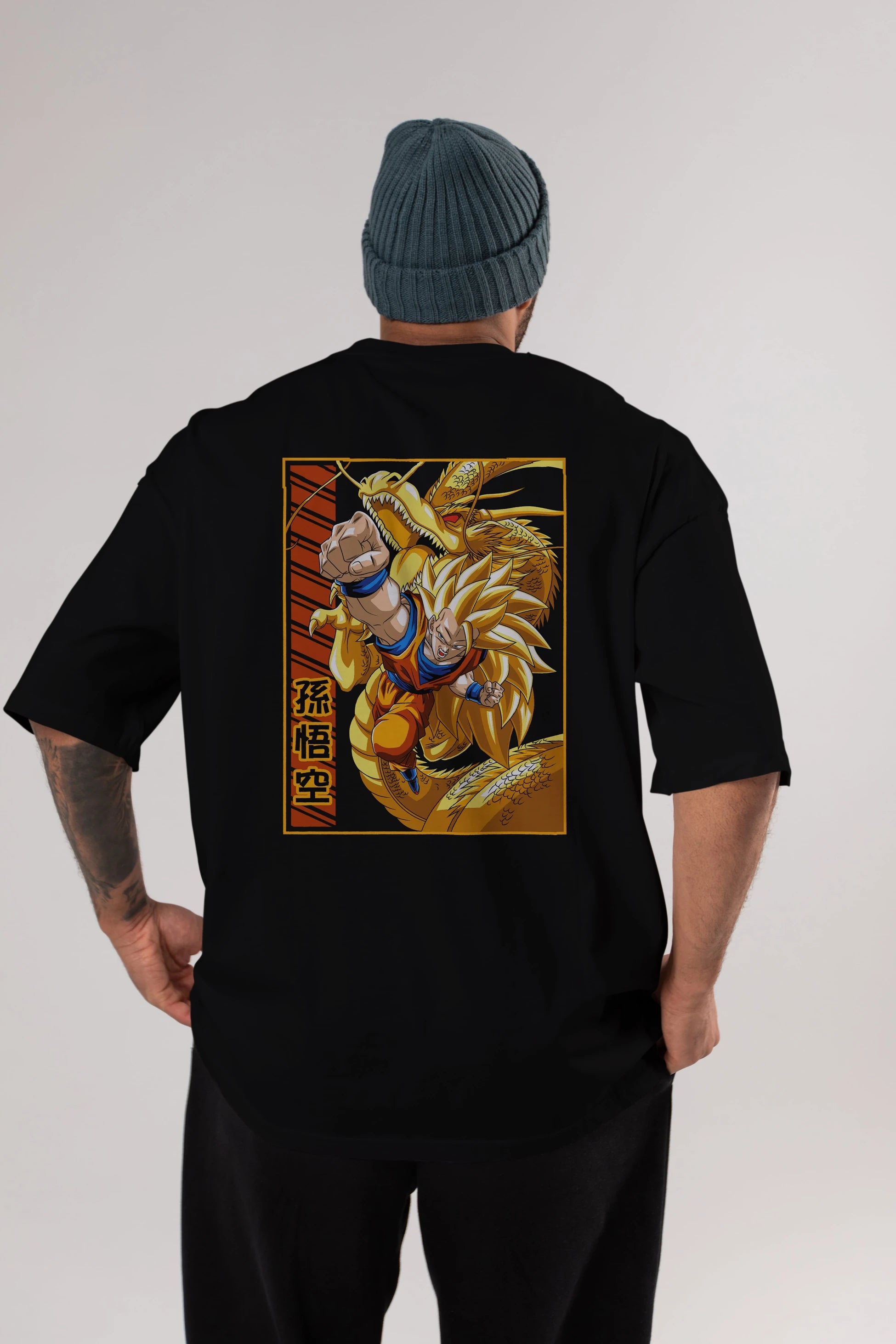 DragonBall Goku Anime Arka Baskılı Oversize t-shirt Erkek Kadın Unisex