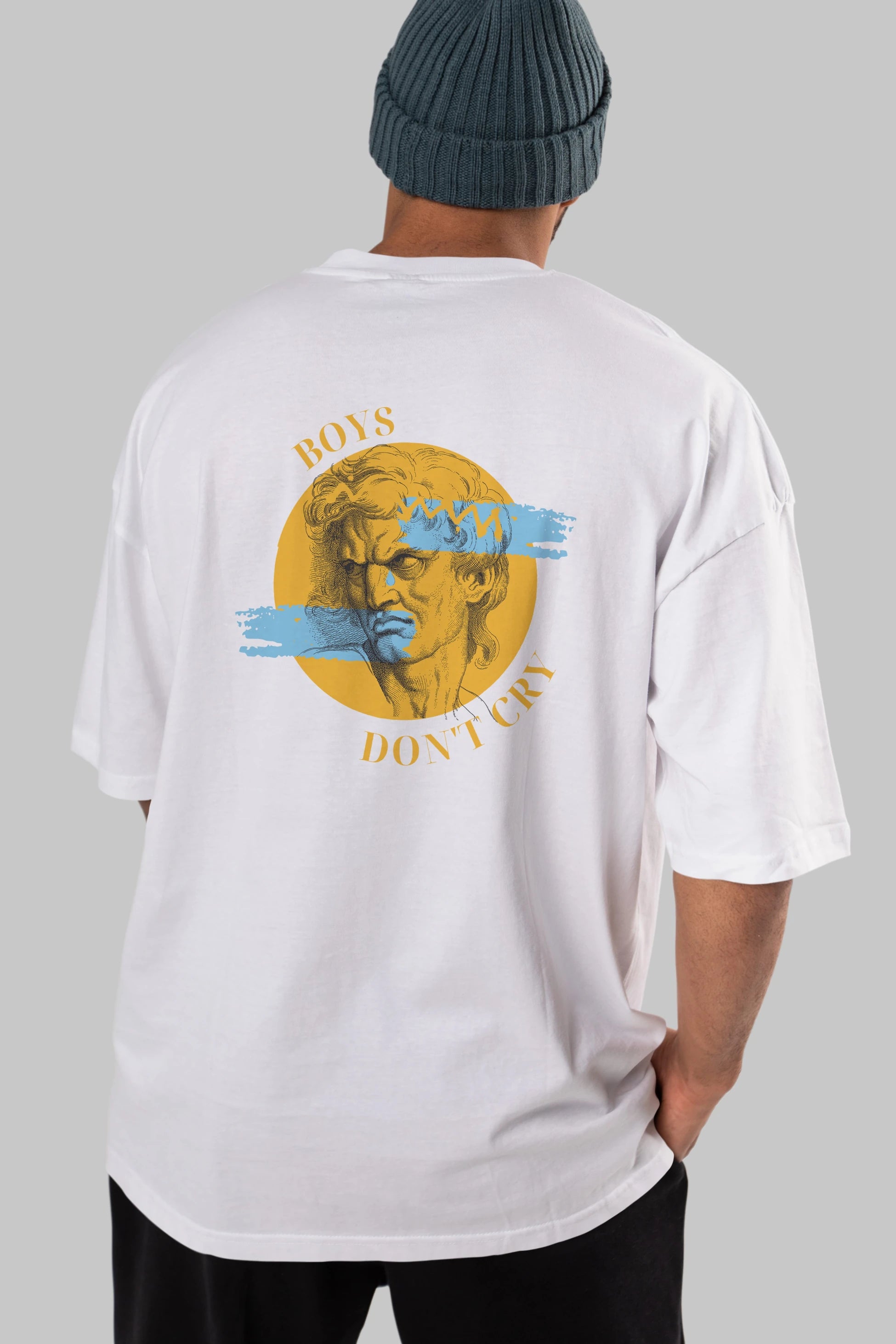 Boys Don't Cry Yazılı Arka Baskılı Oversize t-shirt Erkek Kadın Unisex