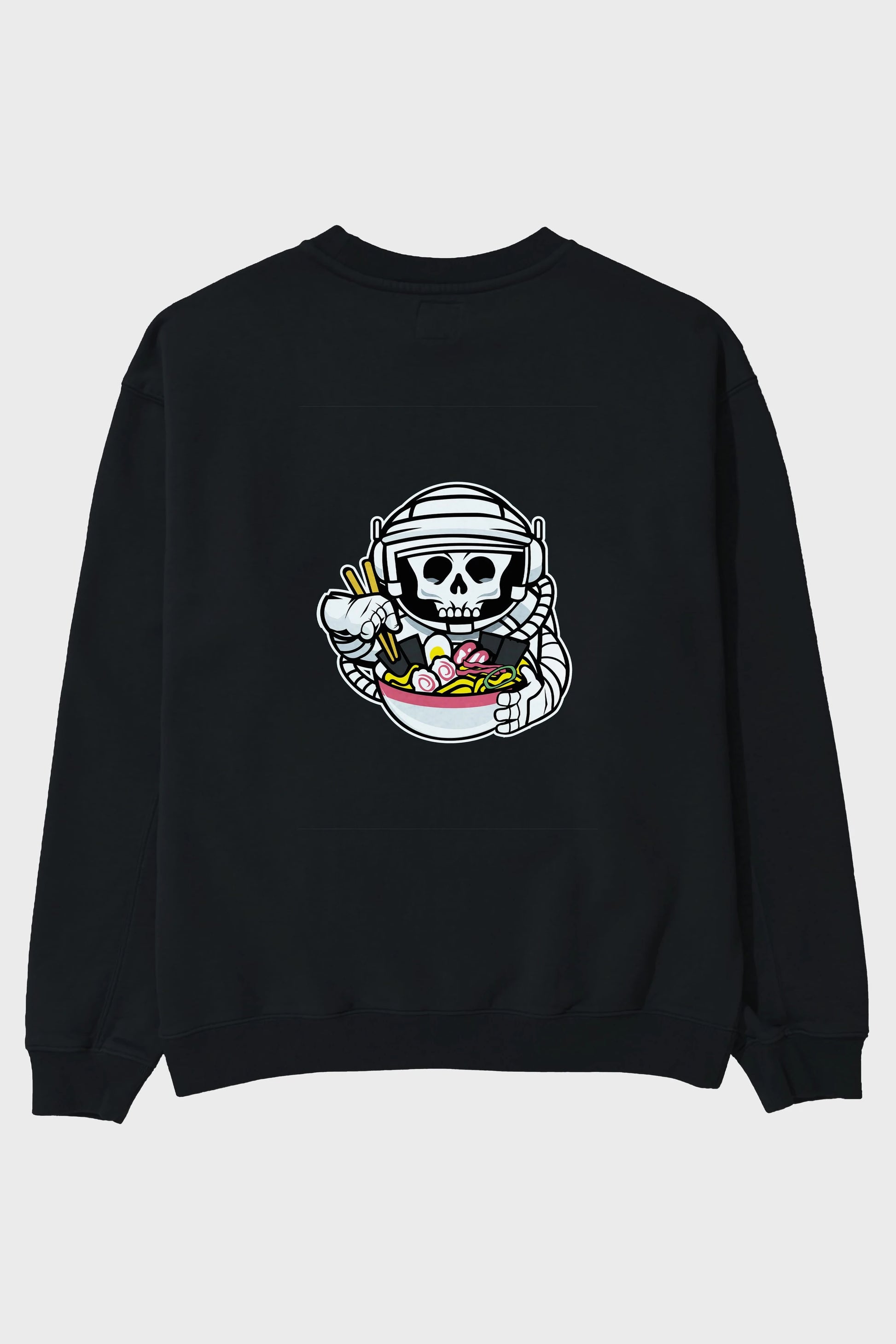 Astronaut Ramen Arka Baskılı Oversize Sweatshirt Erkek Kadın Unisex