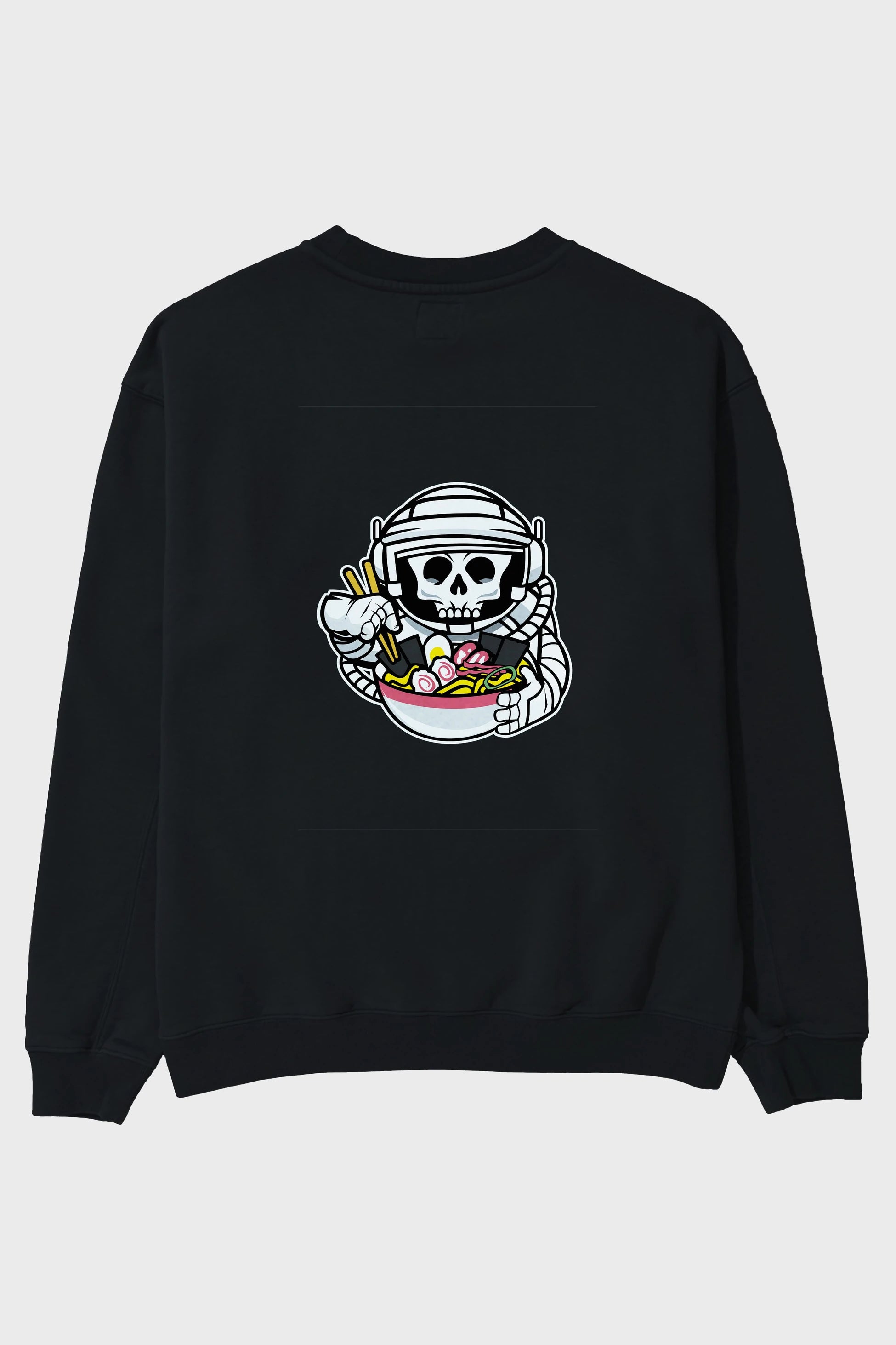 Astronaut Ramen Arka Baskılı Oversize Sweatshirt Erkek Kadın Unisex