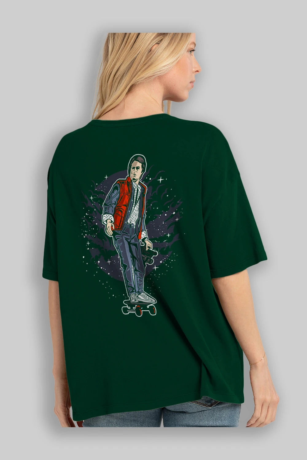 MARTY Arka Baskılı Oversize t-shirt Erkek Kadın Unisex %100 Pamuk