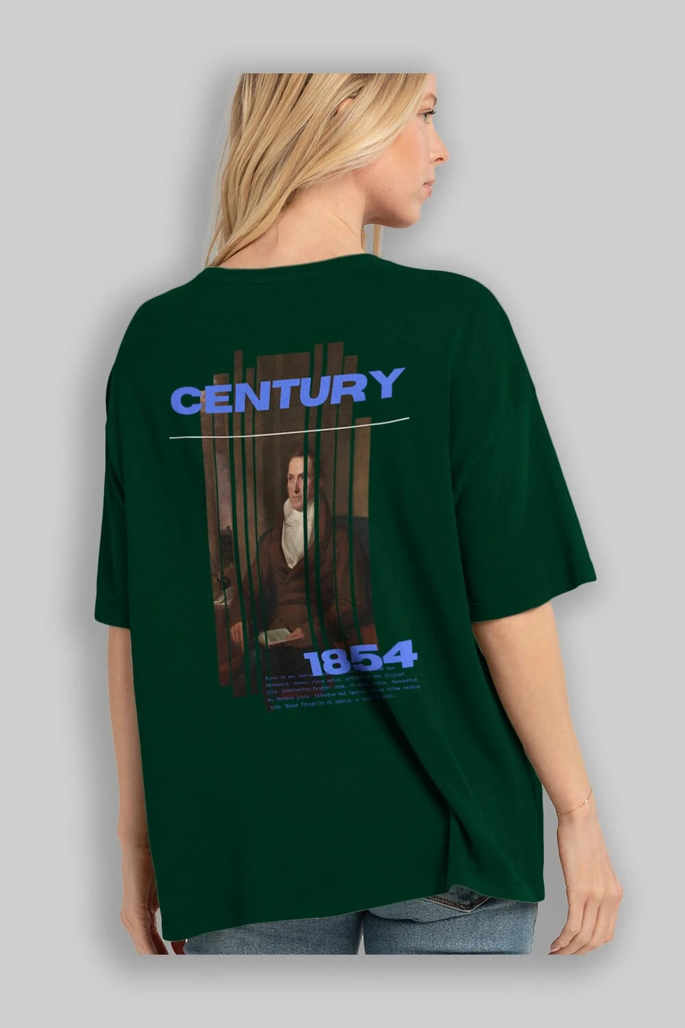 Century 1854 Yazılı Arka Baskılı Oversize t-shirt Erkek Kadın Unisex