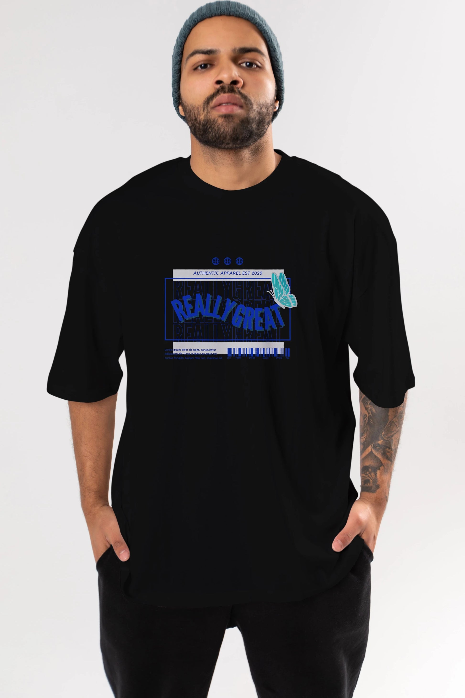 Really Great Yazılı Ön Baskılı Oversize t-shirt Erkek Kadın Unisex