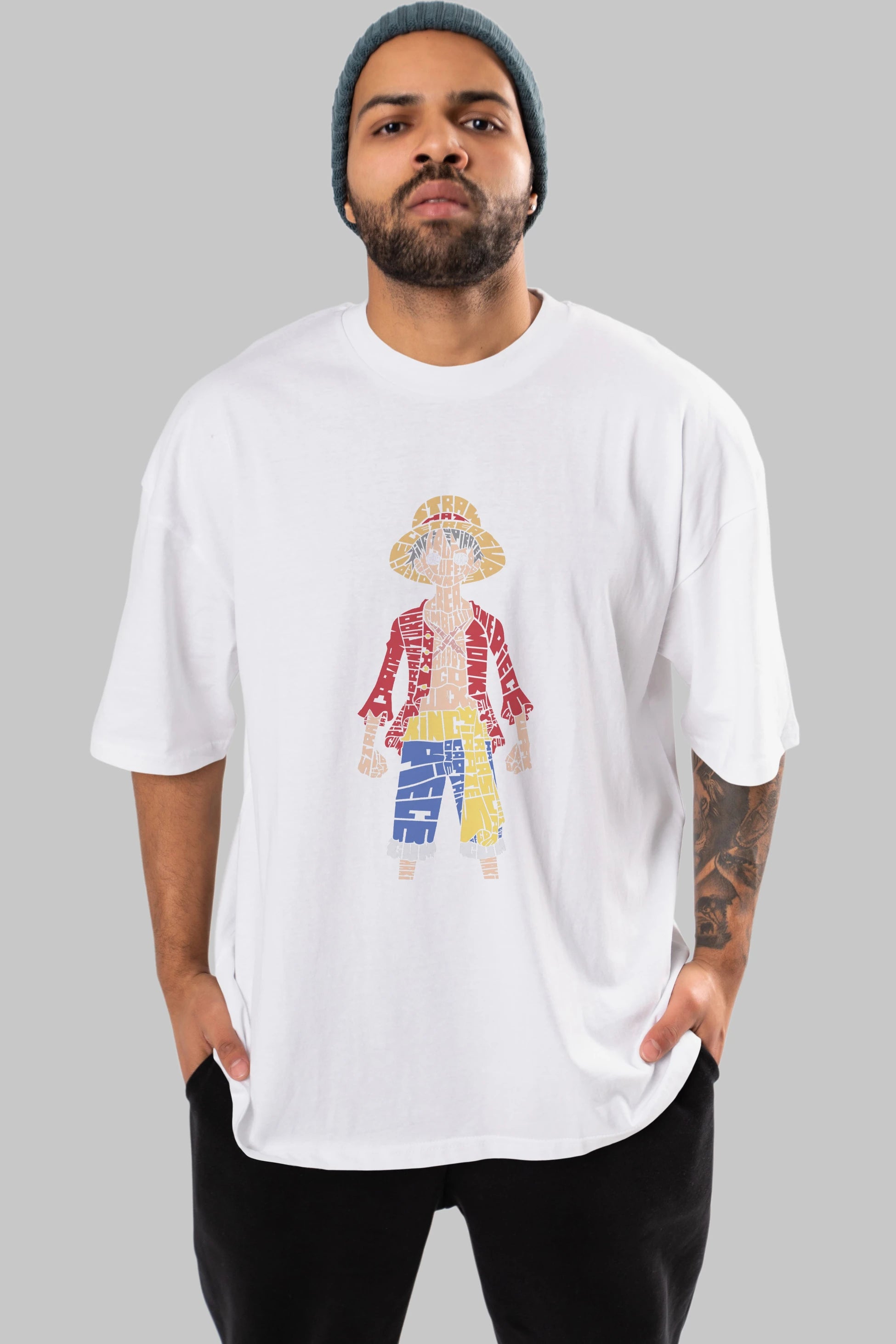One Piece Ön Baskılı Oversize t-shirt %100 pamuk Erkek Kadın Unisex
