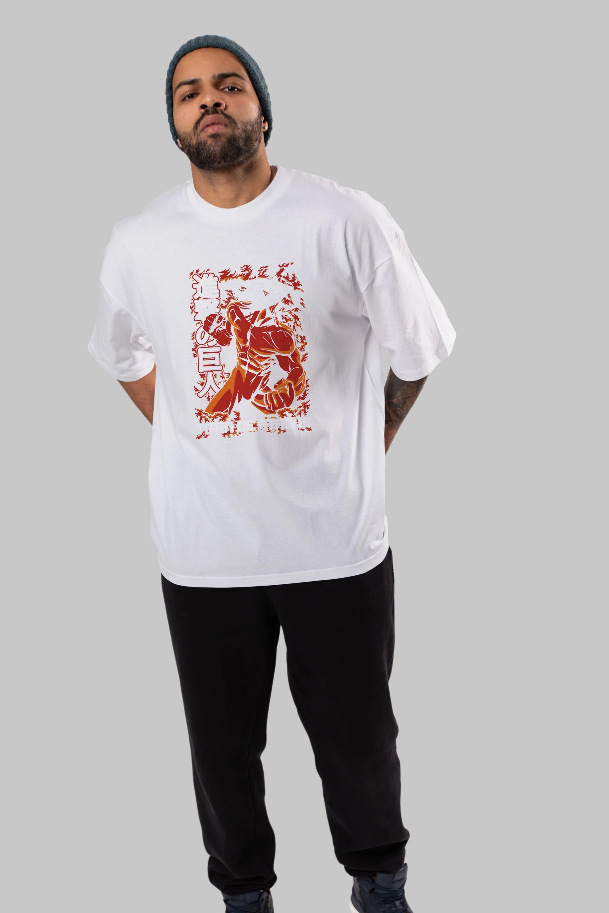 Eren Yeager Anime Ön Baskılı Oversize t-shirt Erkek Kadın Unisex