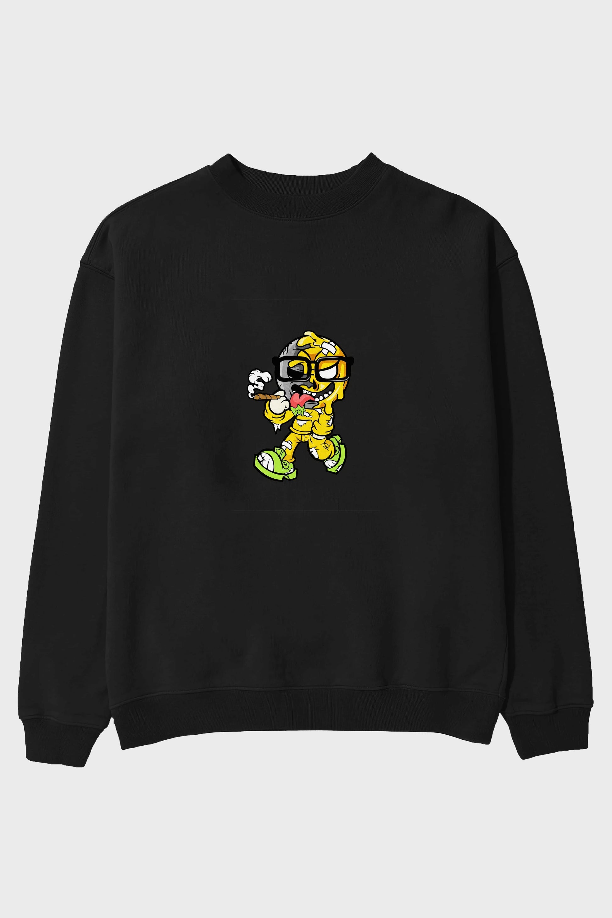 Eyeball Smoker Ön Baskılı Oversize Sweatshirt Erkek Kadın Unisex