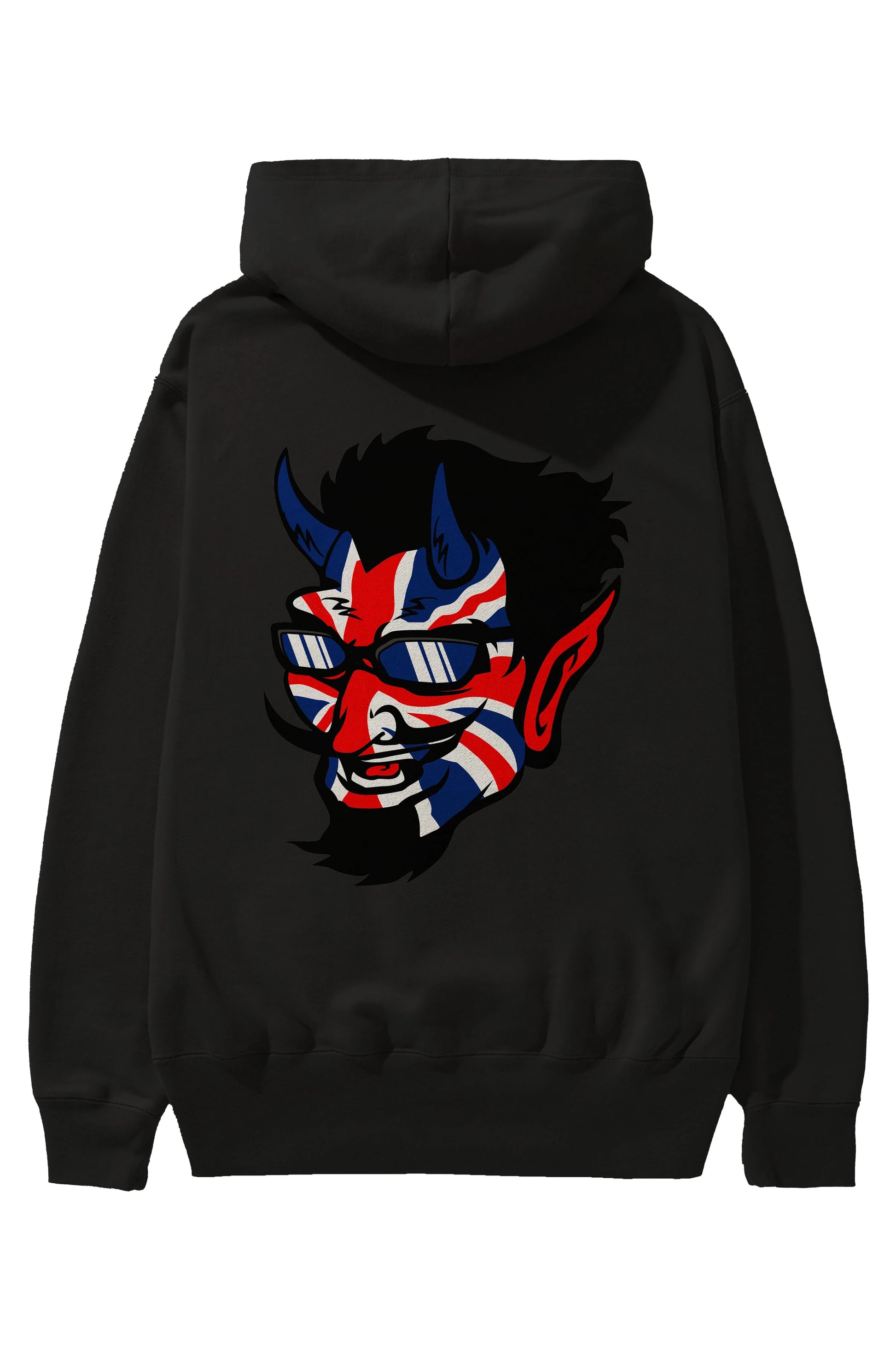 UK Devil Arka Baskılı Hoodie Oversize Kapüşonlu Sweatshirt Erkek Kadın Unisex