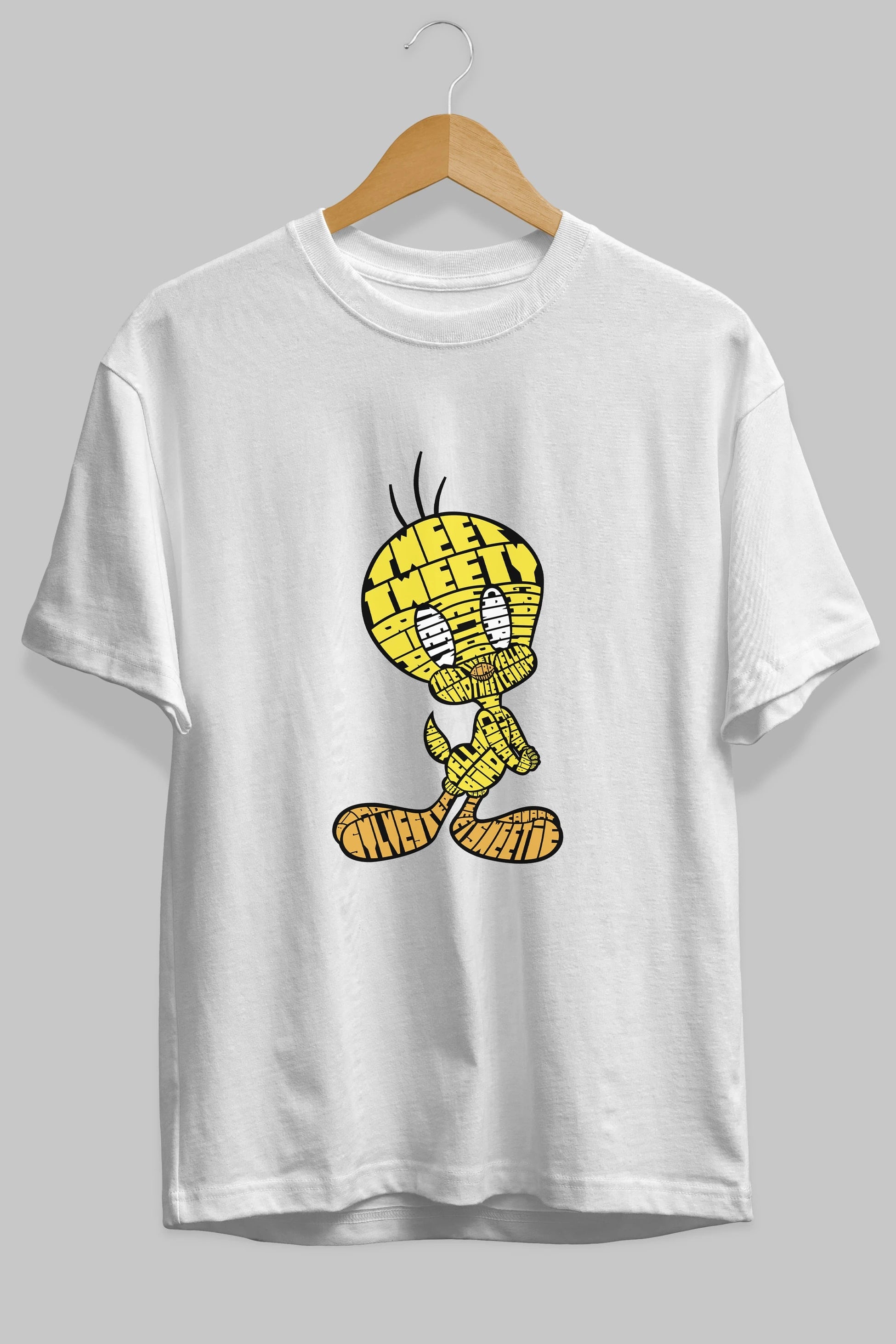 Tweety Ön Baskılı Oversize t-shirt %100 pamuk Erkek Kadın Unisex