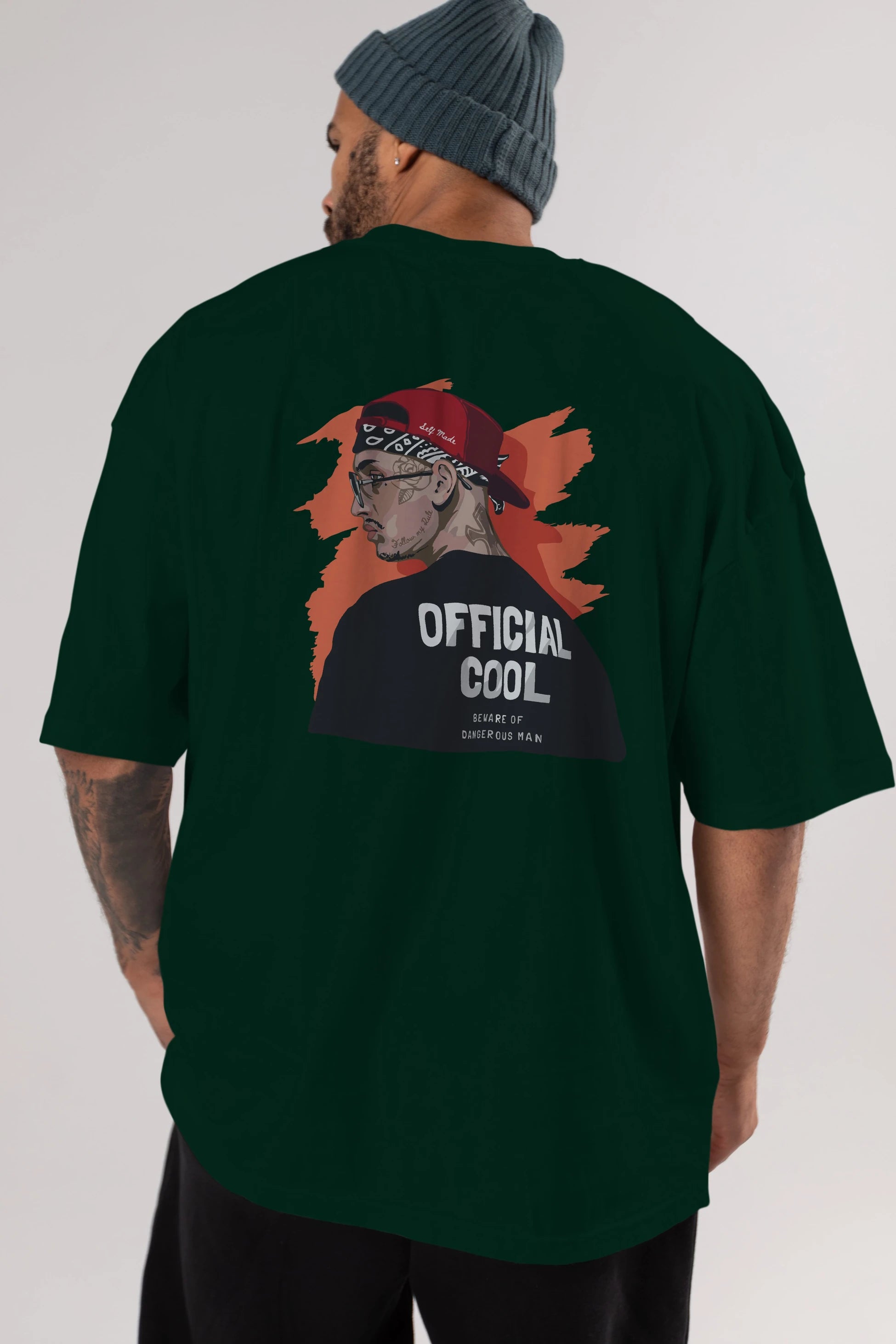 Official Cool Arka Baskılı Oversize t-shirt Erkek Kadın Unisex