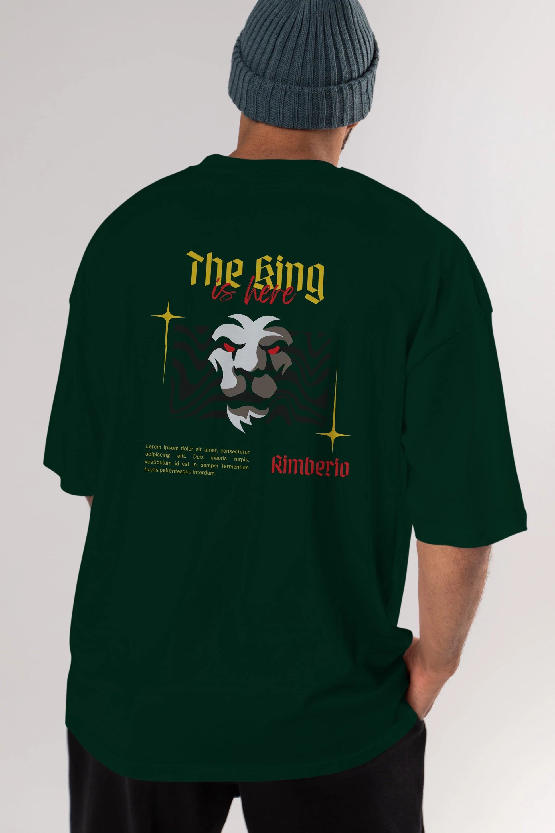 The King is Here Yazılı Arka Baskılı Oversize t-shirt Erkek Kadın Unisex