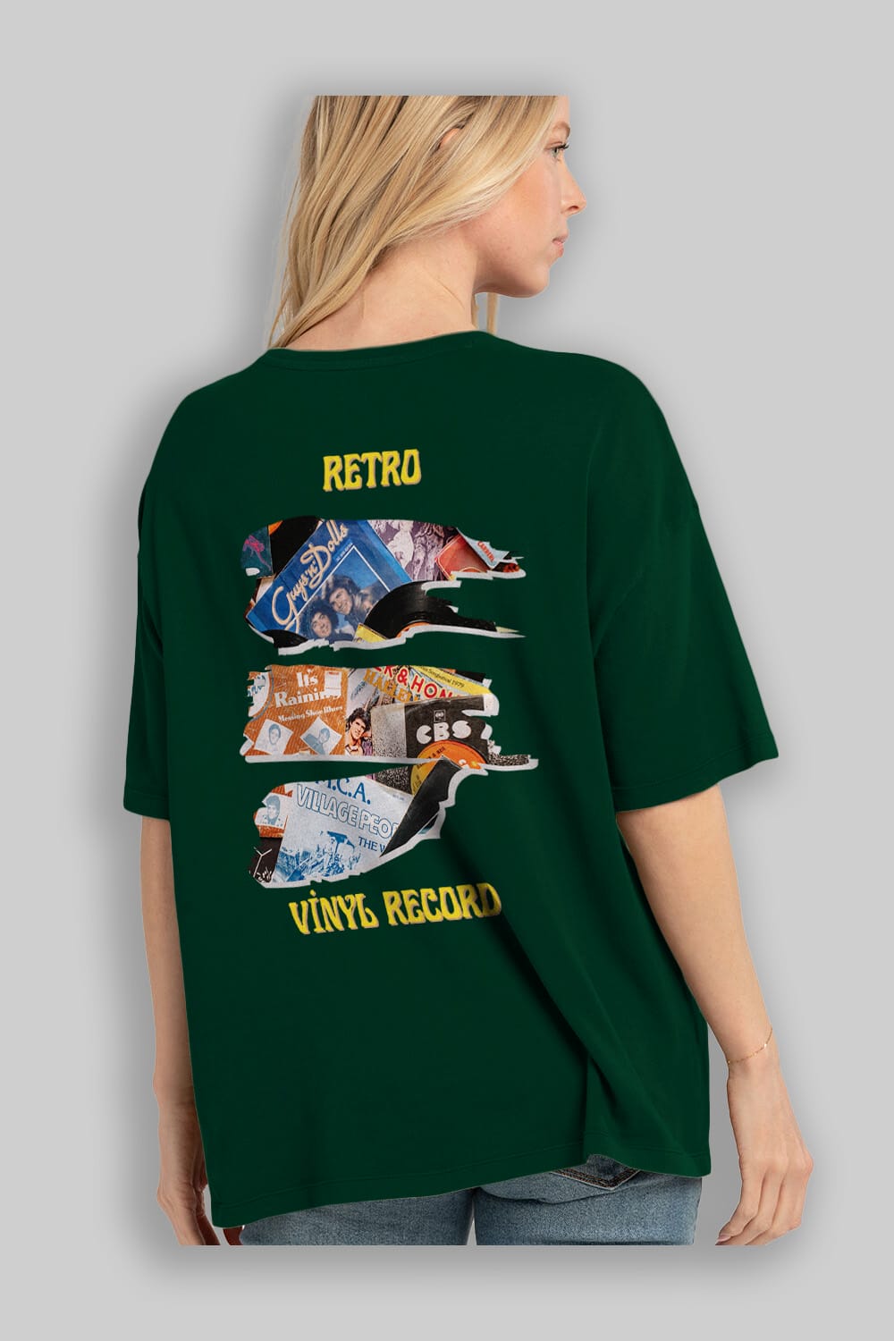 Retro Design Arka Baskılı Oversize t-shirt Erkek Kadın Unisex