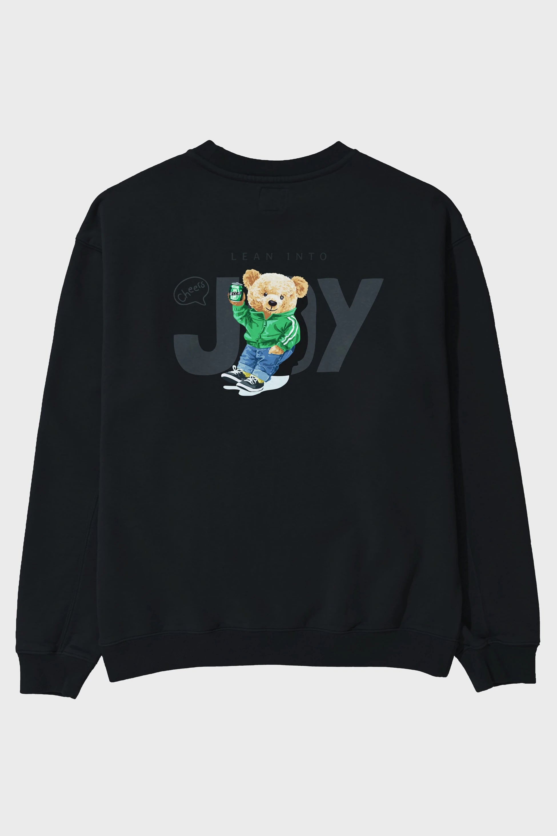 Teddy Bear Joy Arka Baskılı Oversize Sweatshirt Erkek Kadın Unisex