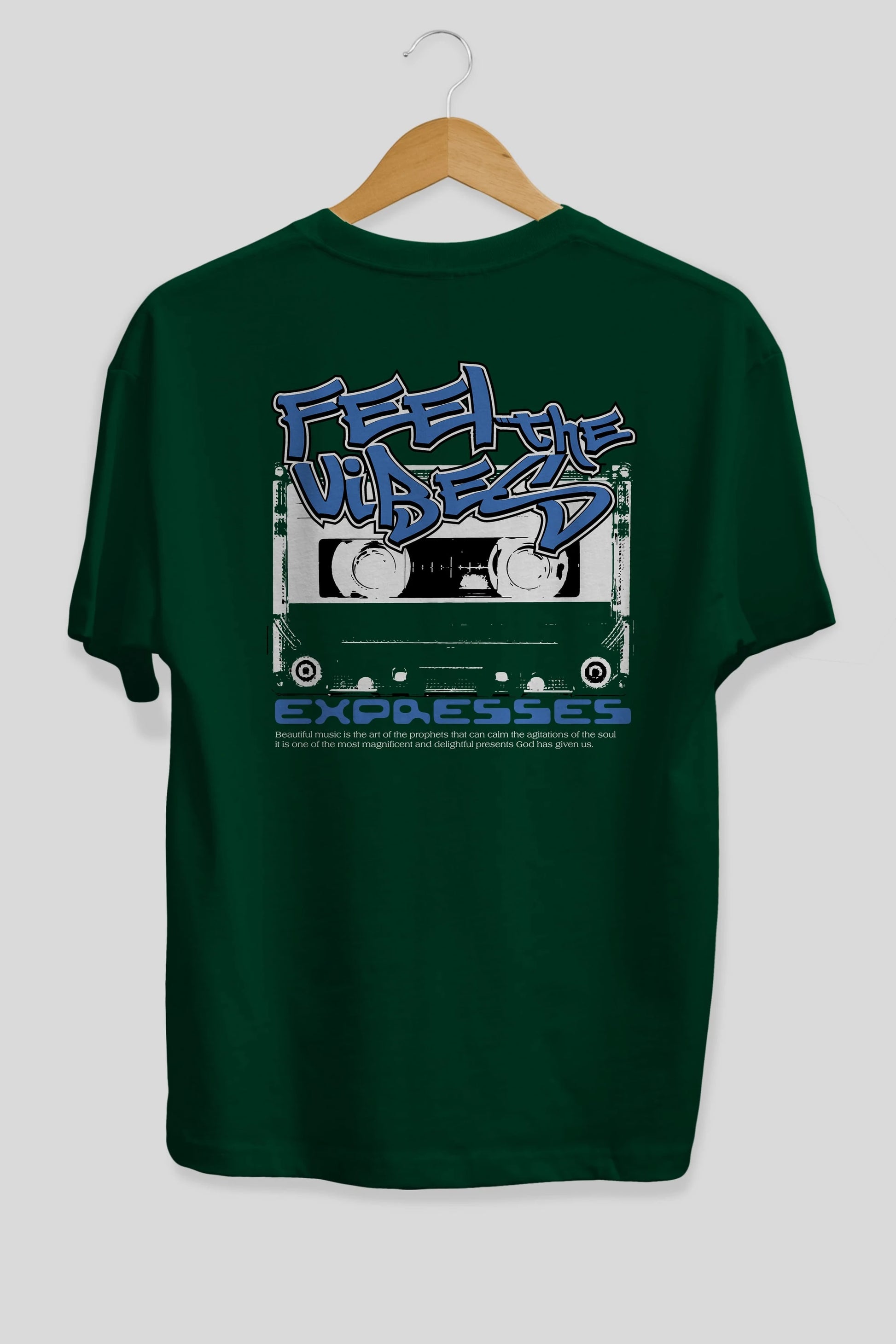 Feel The Vibes Arka Baskılı Oversize t-shirt Erkek Kadın Unisex