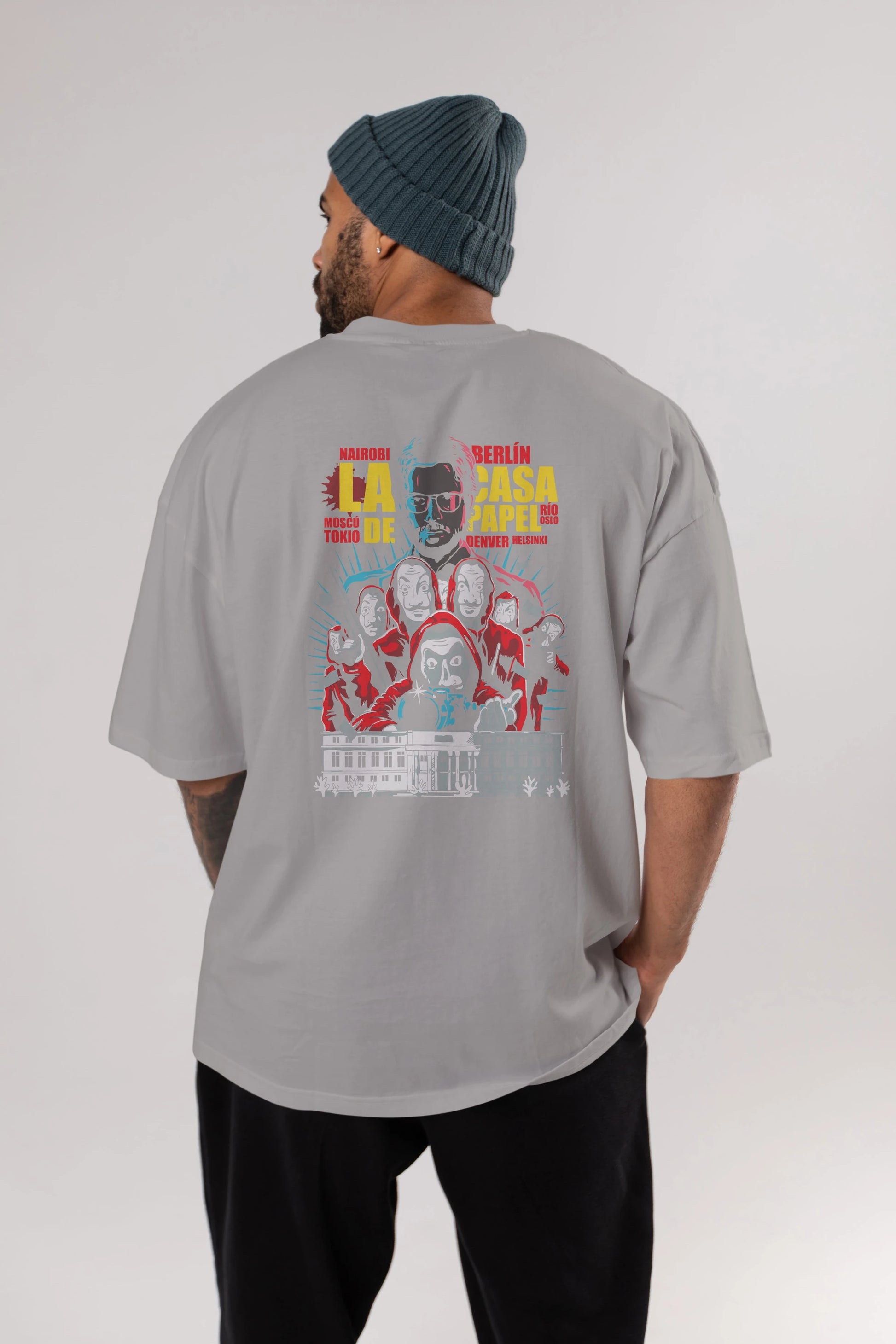 La Casa De Papel (6) Arka Baskılı Oversize t-shirt Erkek Kadın Unisex %100 Pamuk Bisiklet Yaka tişort