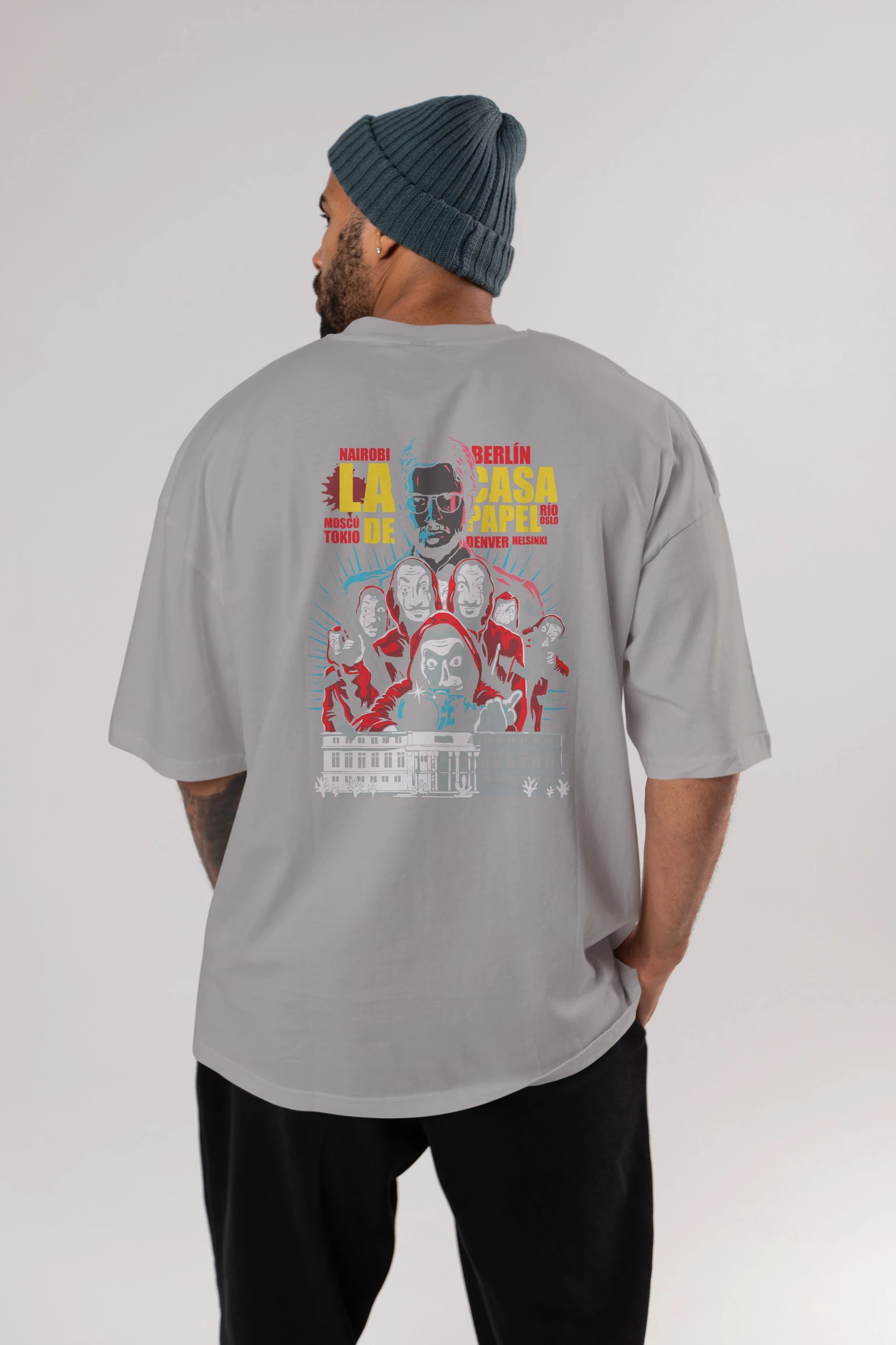 La Casa De Papel (6) Arka Baskılı Oversize t-shirt Erkek Kadın Unisex %100 Pamuk Bisiklet Yaka tişort