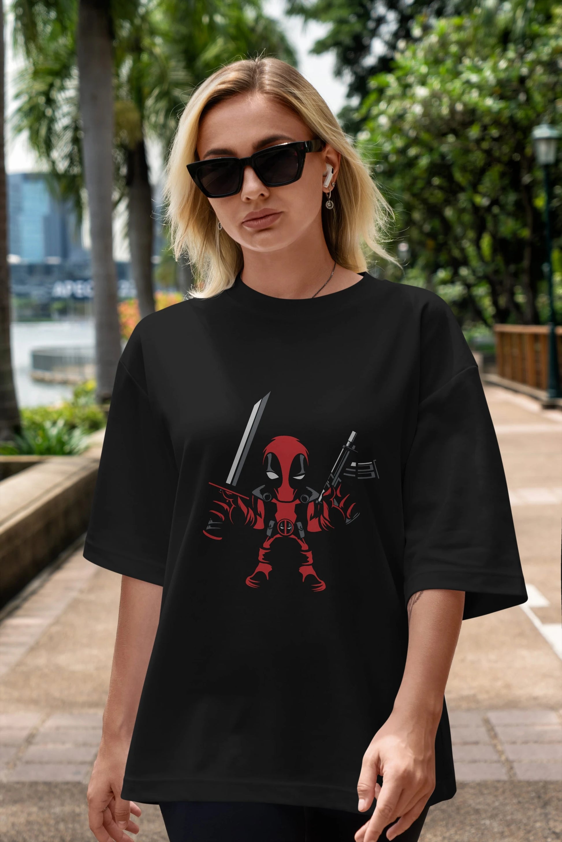 Deadpool (11) Ön Baskılı Oversize t-shirt Erkek Kadın Unisex %100 Pamuk Bisiklet Yaka tişort