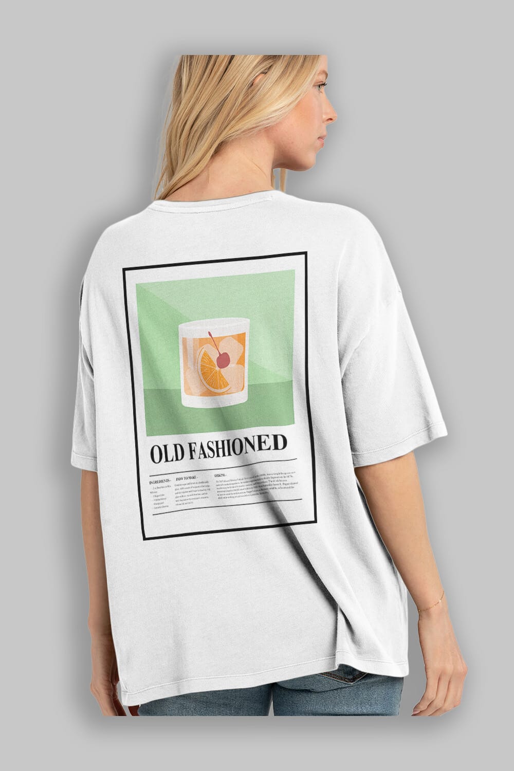 Old Fashioned Arka Baskılı Oversize t-shirt Erkek Kadın Unisex %100 Pamuk Bisiklet Yaka tişort