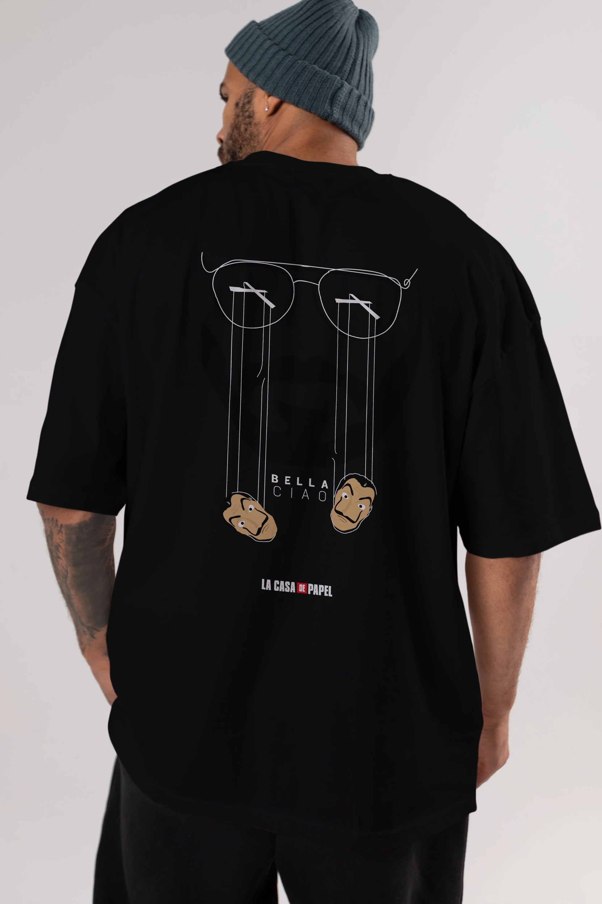 La Casa De Papel (11) Arka Baskılı Oversize t-shirt Erkek Kadın Unisex %100 Pamuk Bisiklet Yaka tişort