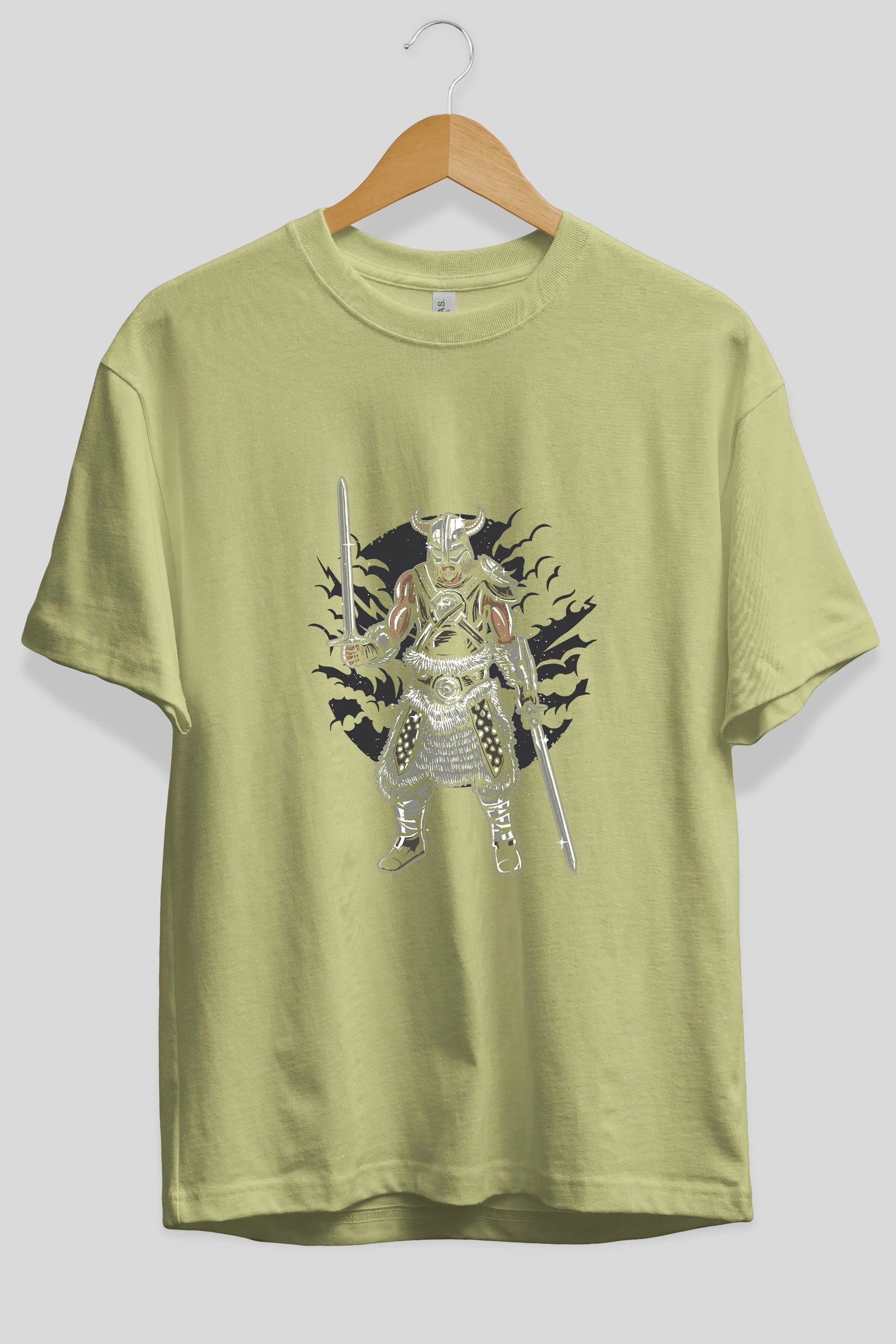 Dark Viking Ön Baskılı Oversize t-shirt Erkek Kadın Unisex %100 Pamuk tişort