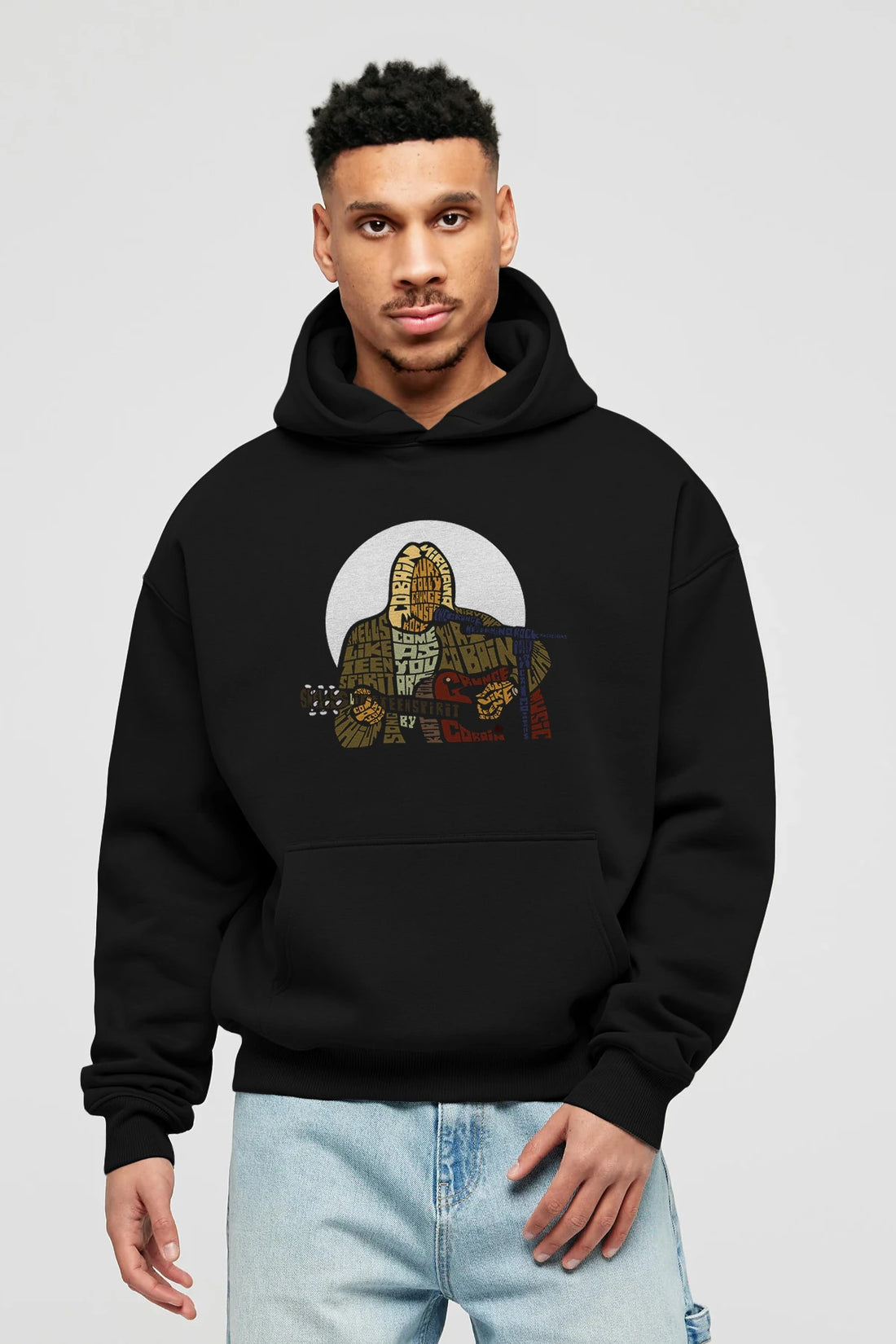 Kurt Cobain Ön Baskılı Hoodie Oversize Kapüşonlu Sweatshirt Erkek Kadın Unisex