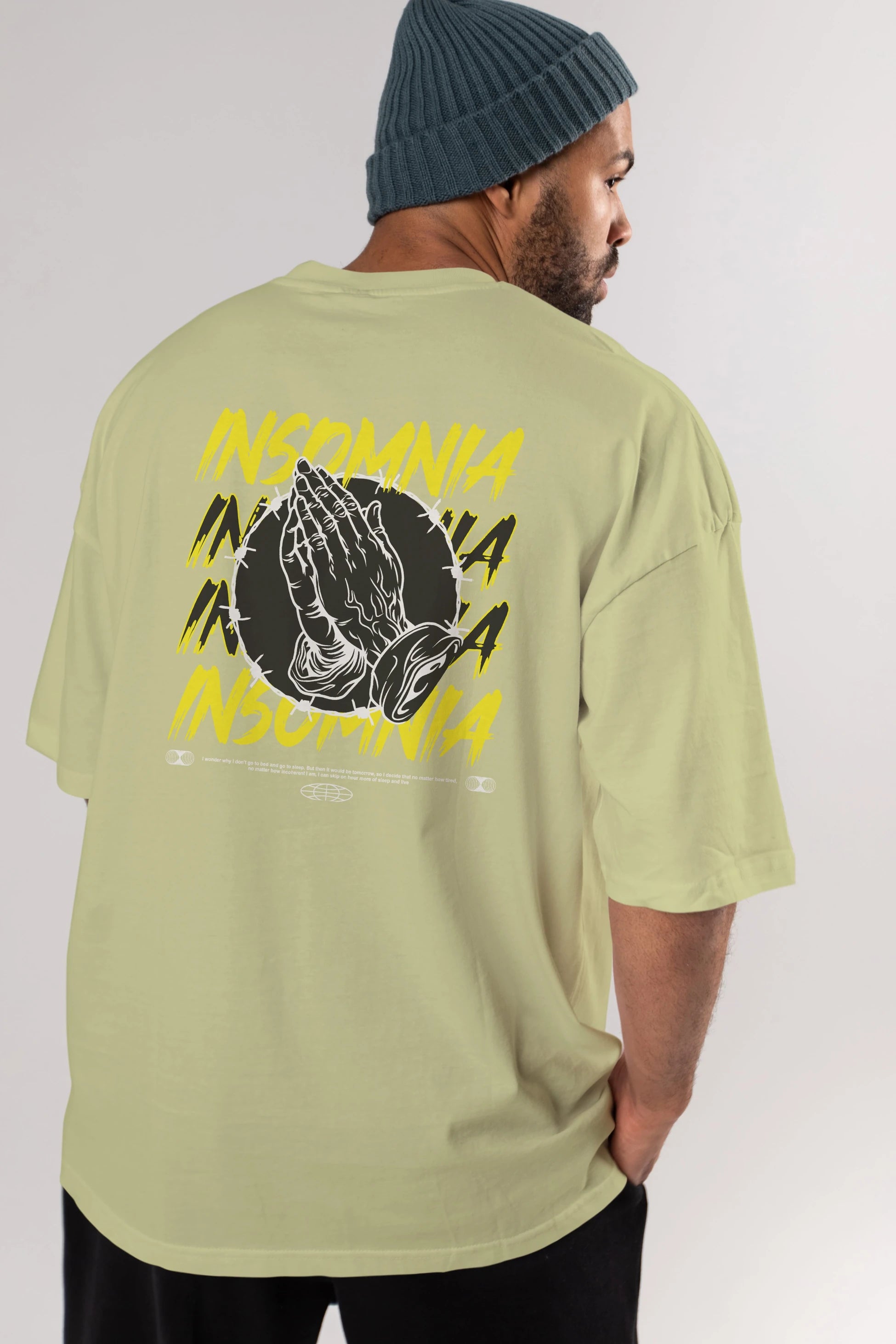 Insomnia Streetwear Arka Baskılı Oversize t-shirt Erkek Kadın Unisex