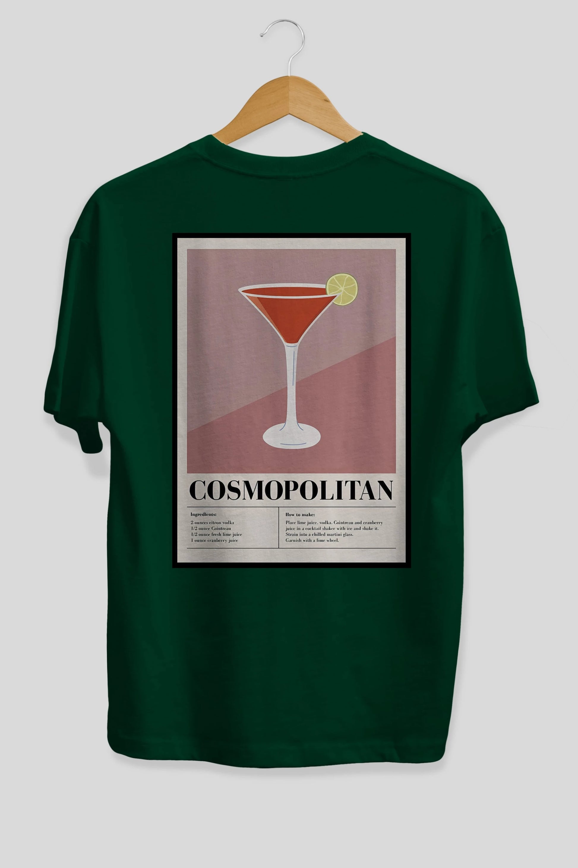 Cosmopolitan 3 Arka Baskılı Oversize t-shirt Erkek Kadın Unisex %100 Pamuk Bisiklet Yaka tişort