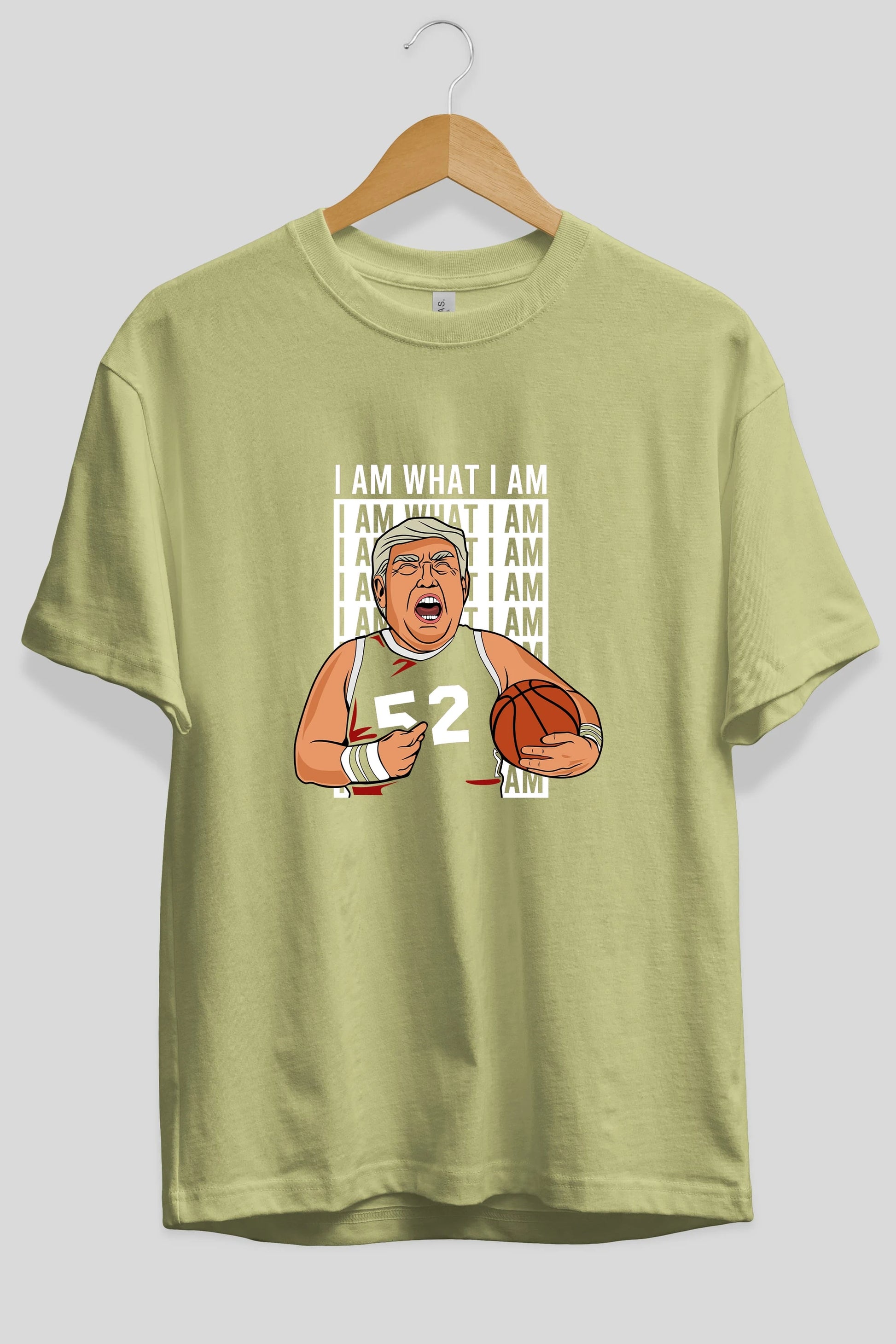 Trump Basketball Ön Baskılı Oversize t-shirt Erkek Kadın Unisex %100 Pamuk tişort
