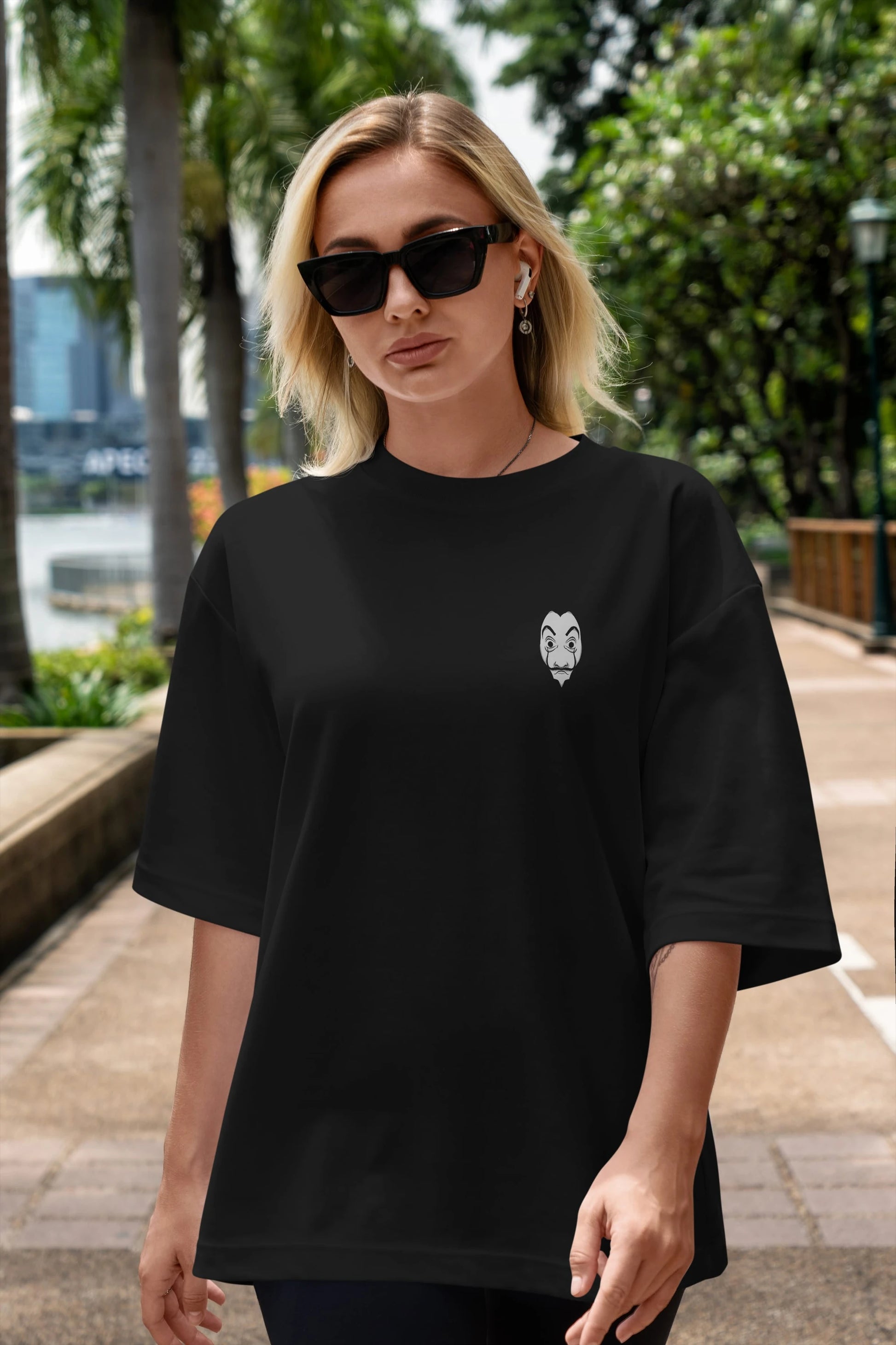La Casa De Papel (7) Ön Sol Baskılı Oversize t-shirt Erkek Kadın Unisex %100 Pamuk Bisiklet Yaka tişort
