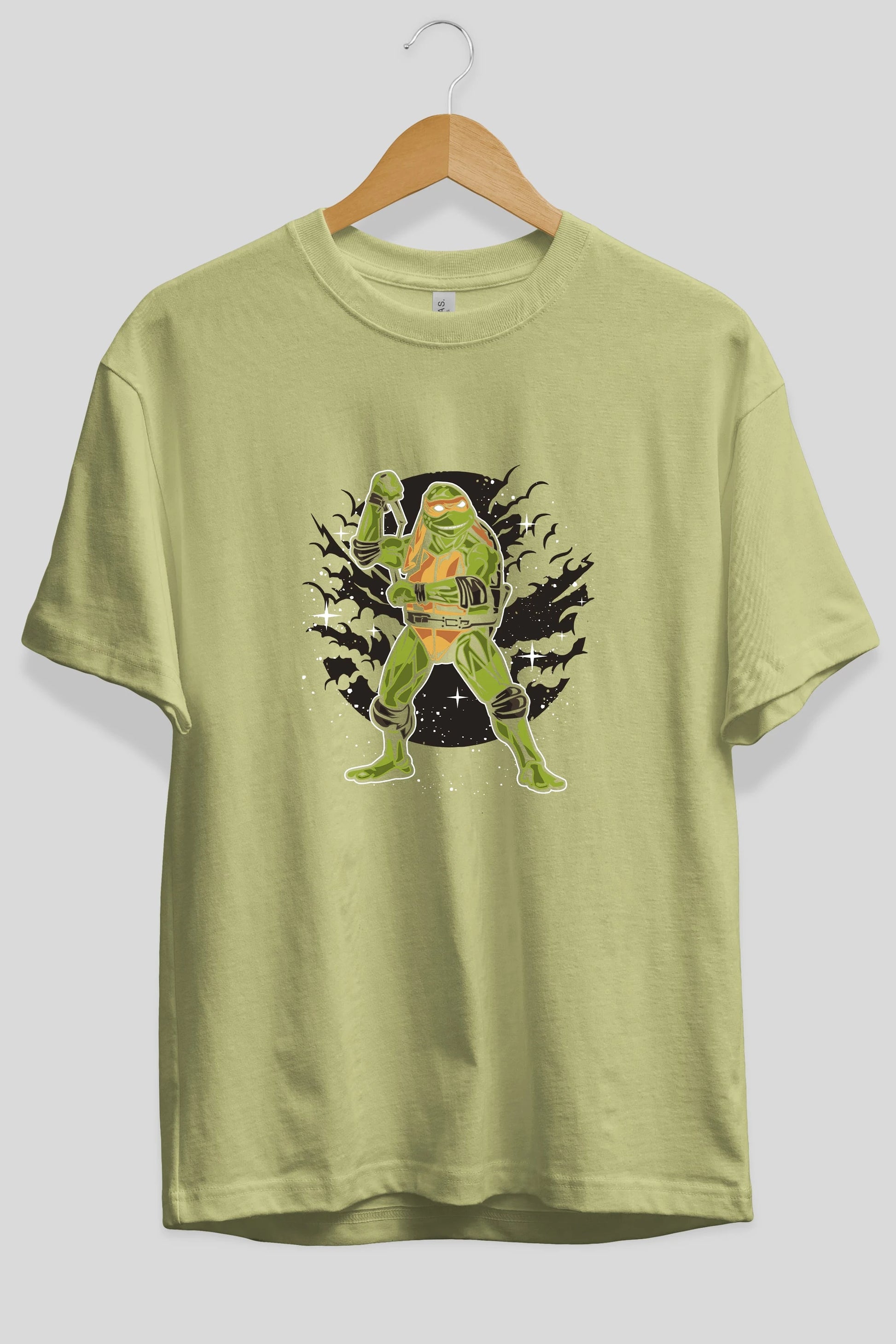 TURTLES Ön Baskılı Oversize t-shirt Erkek Kadın Unisex %100 Pamuk tişort